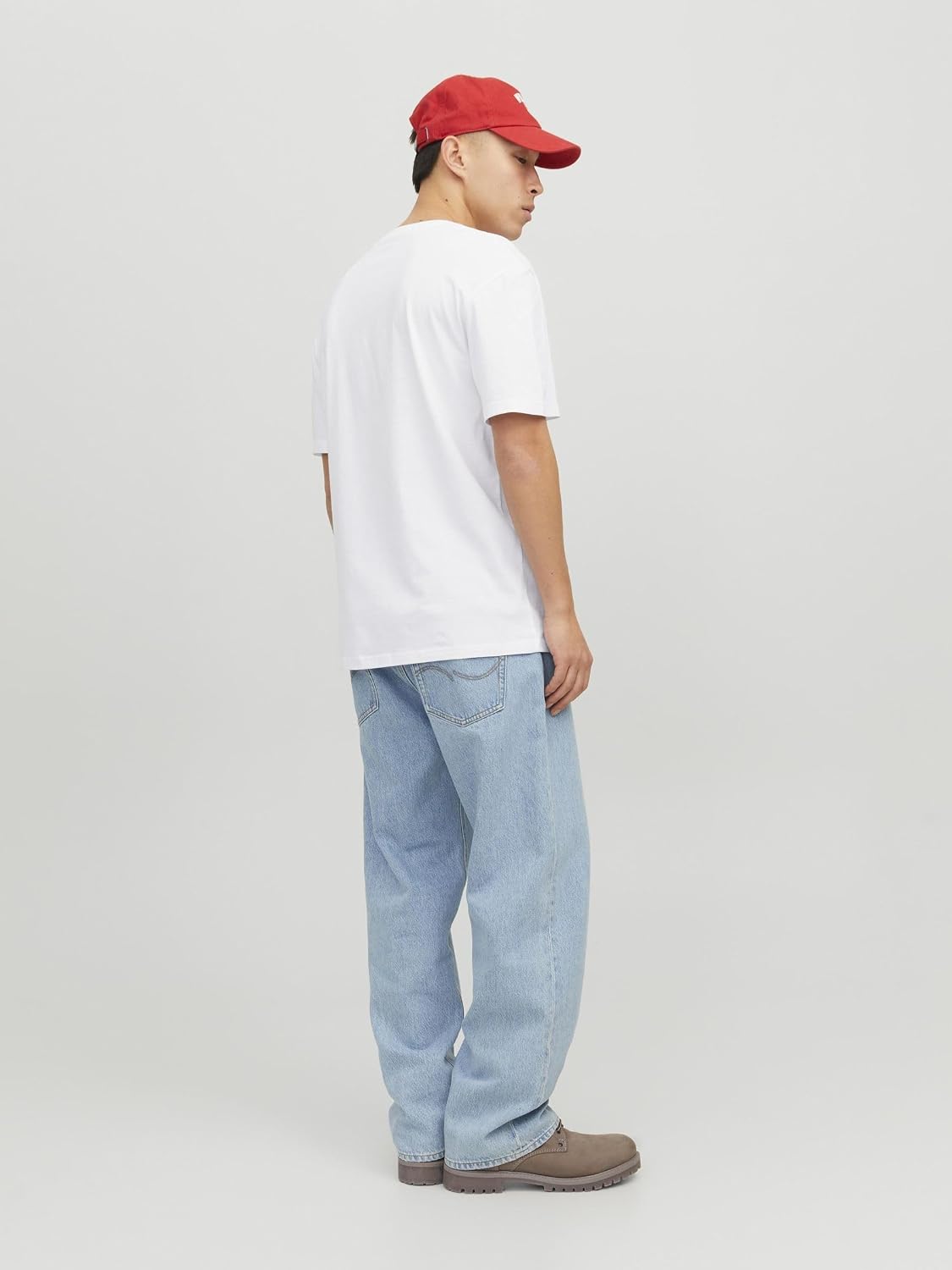 Detalle de Jack & Jones T-Shirt Logo Col Rond – T-shirt coton léger, coupe ample