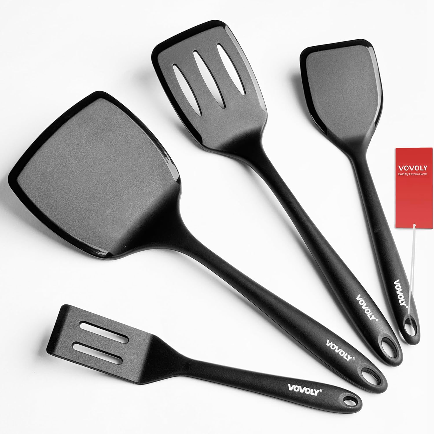 600°F Silicone Spatula Turner Set, 4-Pack