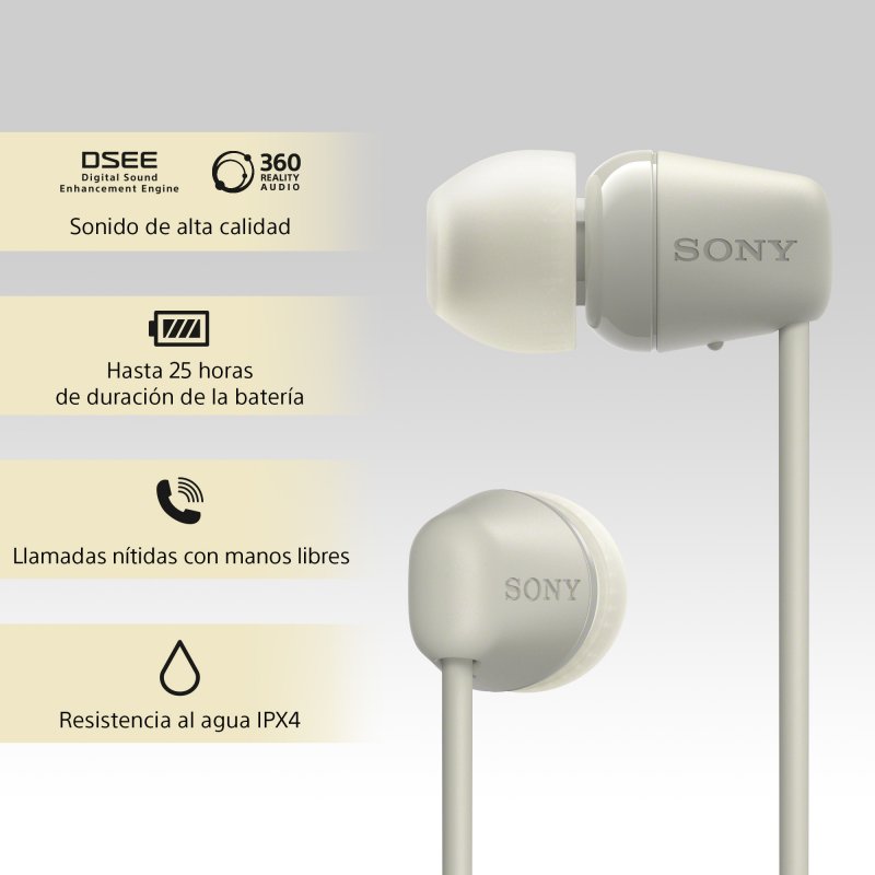 Thumbnail 2 de Sony WI-C100 Auriculares Bluetooth beige
