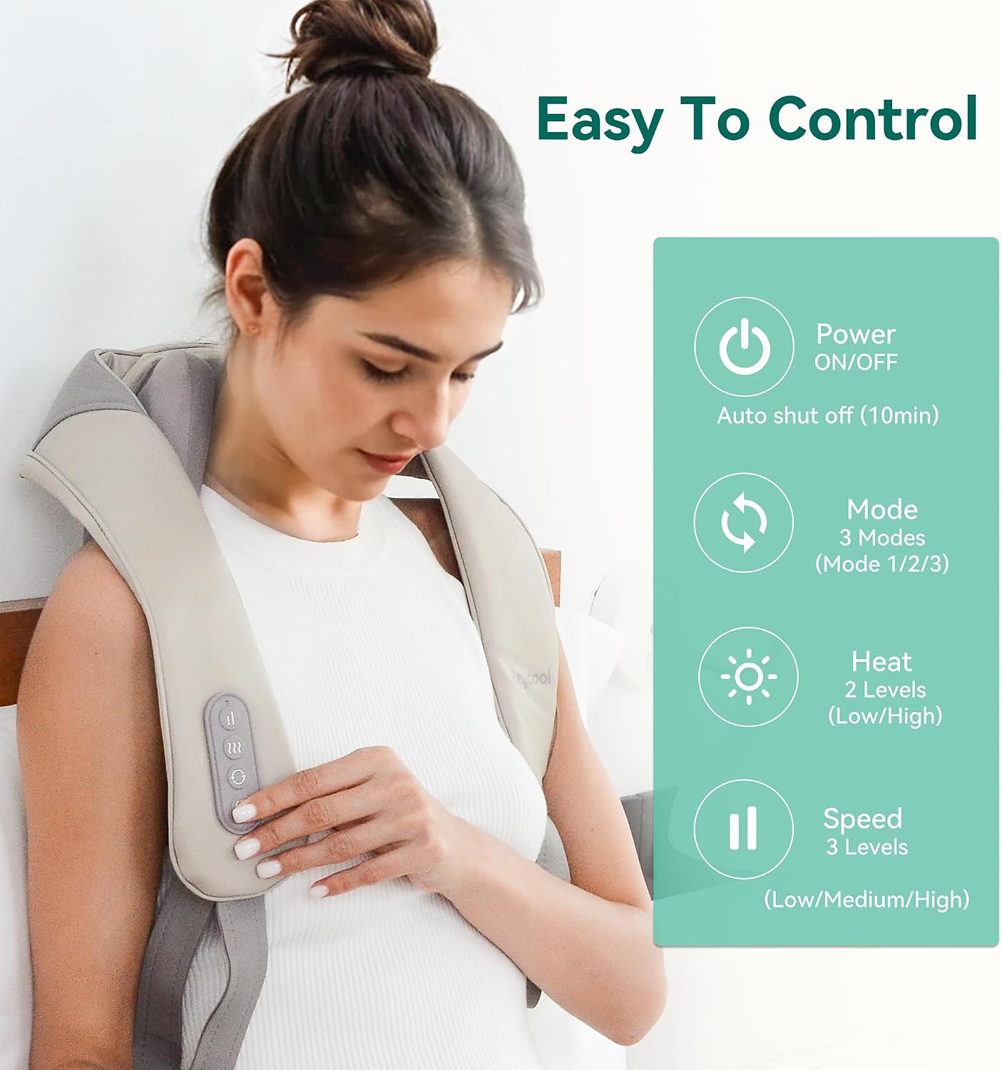 Thumbnail 6 de Snailax 4D Wireless Massaggiatore cervicale con Calore – massaggio shiatsu per collo, spalle e schiena