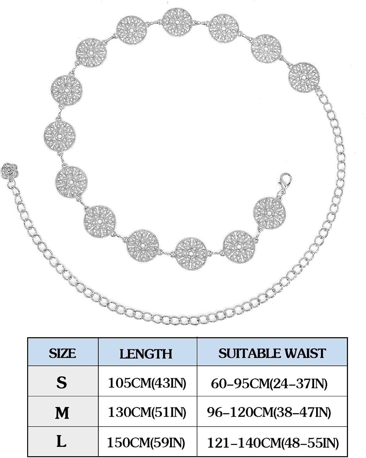 Thumbnail 5 de DTWAWA Hollow Round Chain Belt for Women