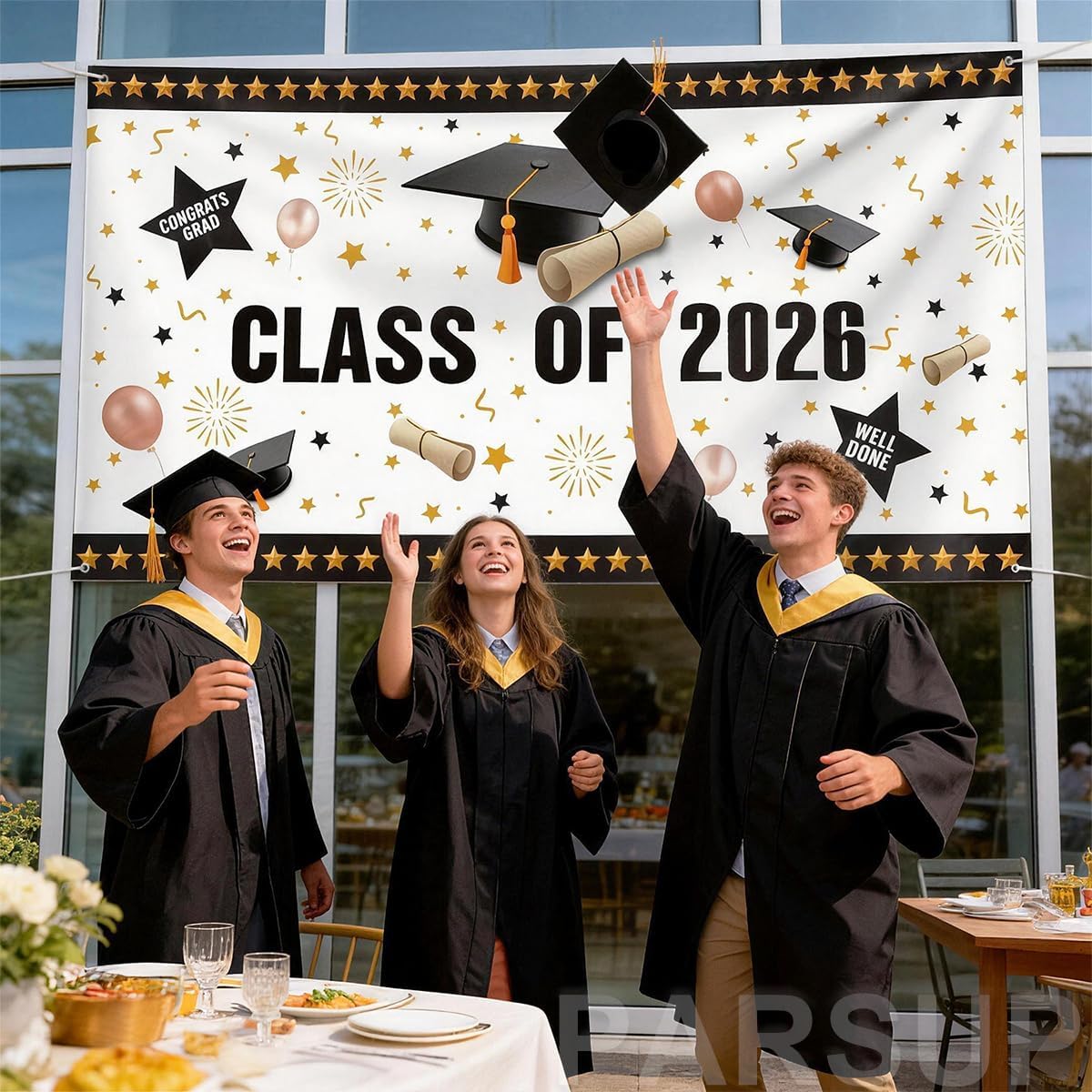 Thumbnail 5 de Graduation Decorations 2026 Banner for Class of 2026 – Large 200 × 110 cm Fabric Backdrop