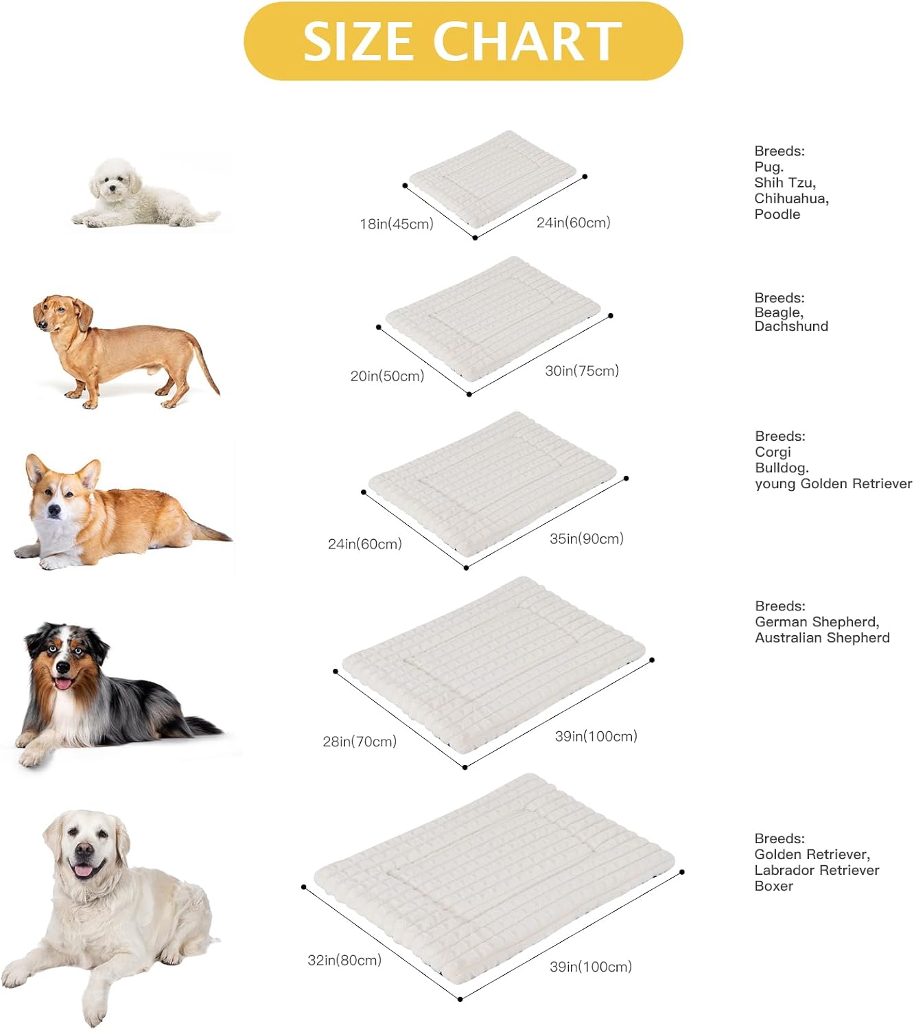 Thumbnail 6 de BVAGSS Flauschiges orthopädisches Hundebett XH082 (75x50 cm, weiß) – waschbar & rutschfest