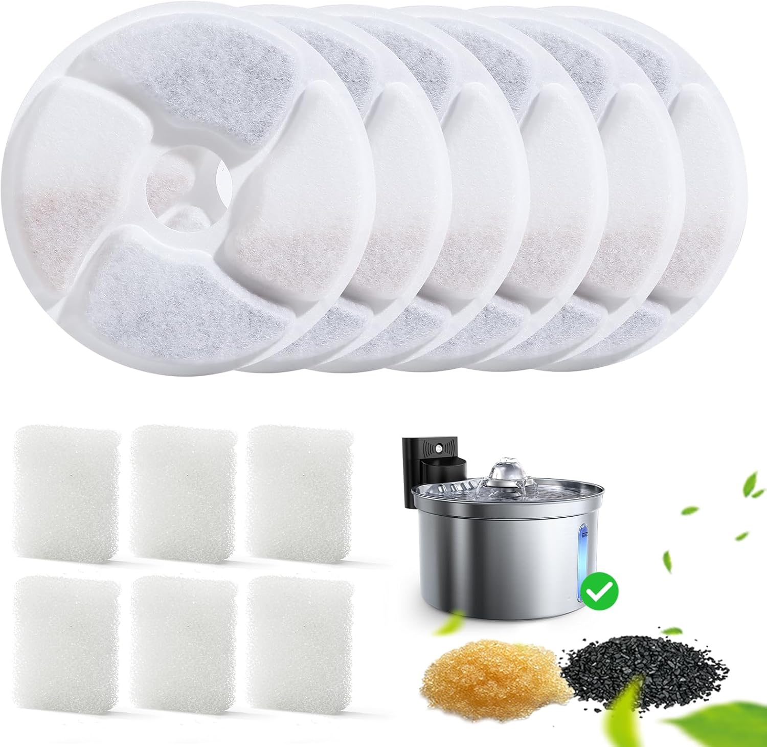 Detalle de 6 Pack Filter for Cat Water Fountain 3.5L 🐱