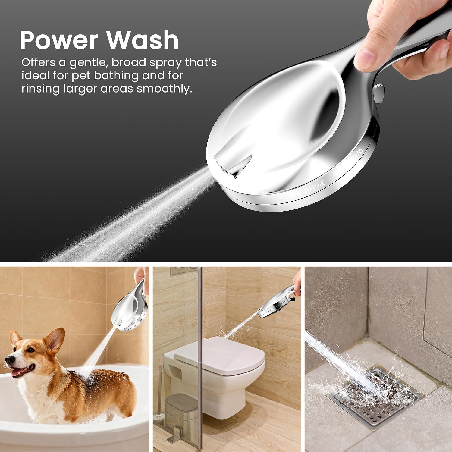 Detalle 1 de CLARSTON CLSH01 Filtered Handheld Shower Head, 9 Spray Modes & Power Wash