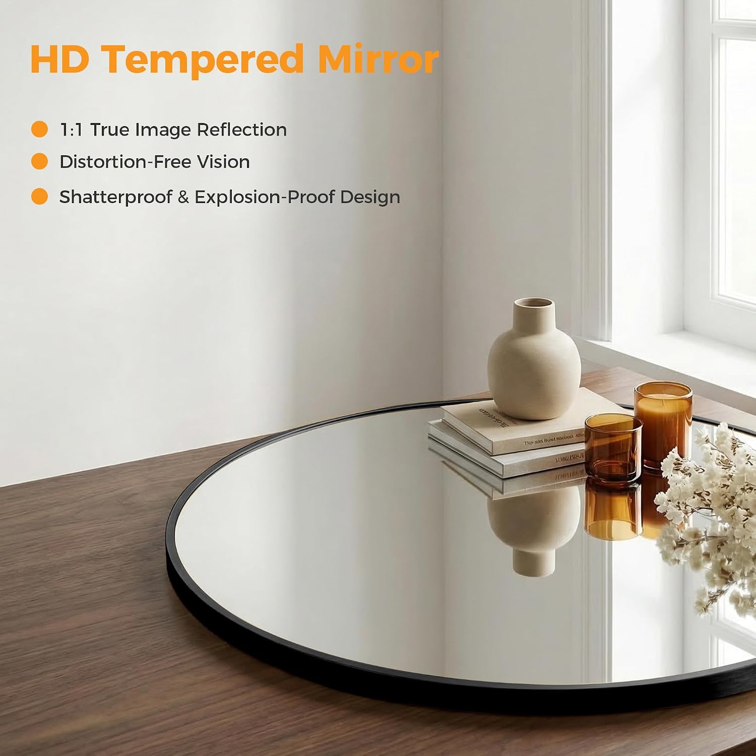 Thumbnail 3 de HAPPYMONT Round Wall Mirror, 20 Inch