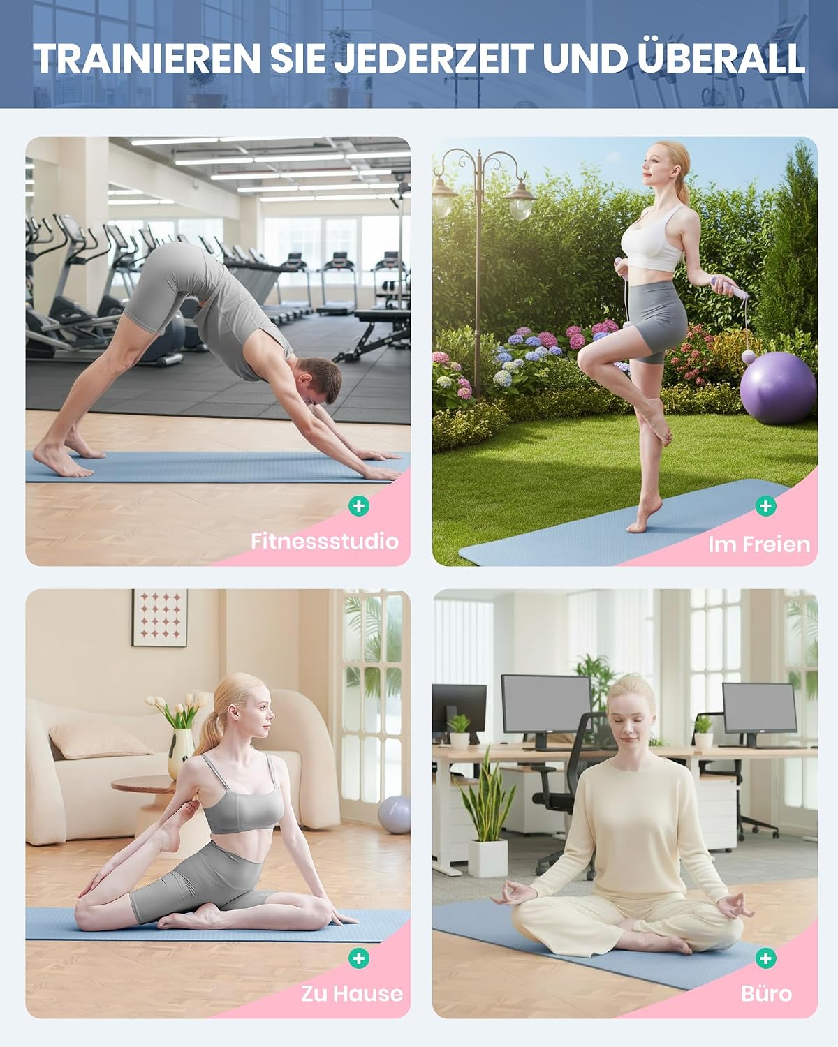 Thumbnail 5 de Narwhal Yogamatte rutschfest aus TPE – Fitnessmatte mit Tragegurt, 183 x 61 x 0,6 cm