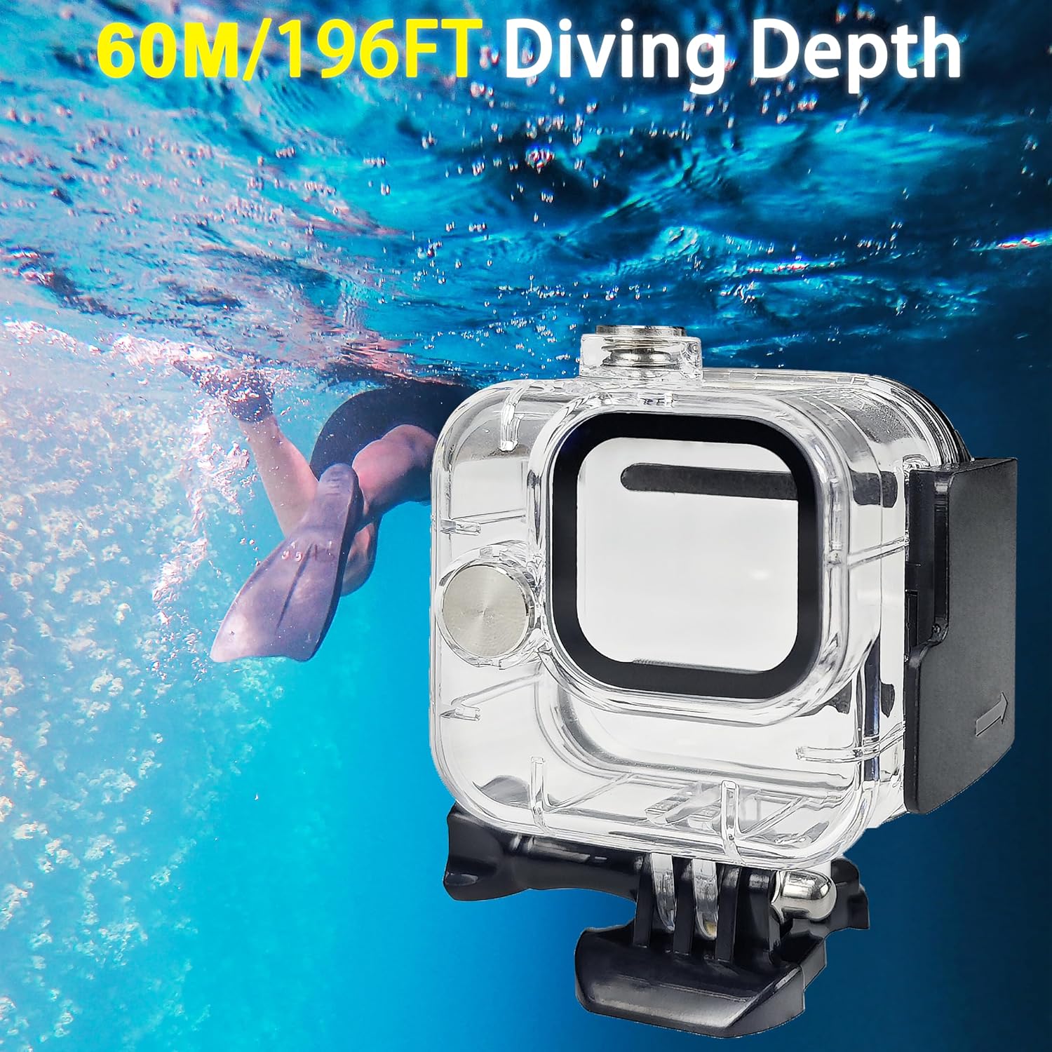 Thumbnail 2 de FitStill 45M/148FT Waterproof Underwater Case and Buoyancy Handle for Go Pro Hero 11 Mini Black