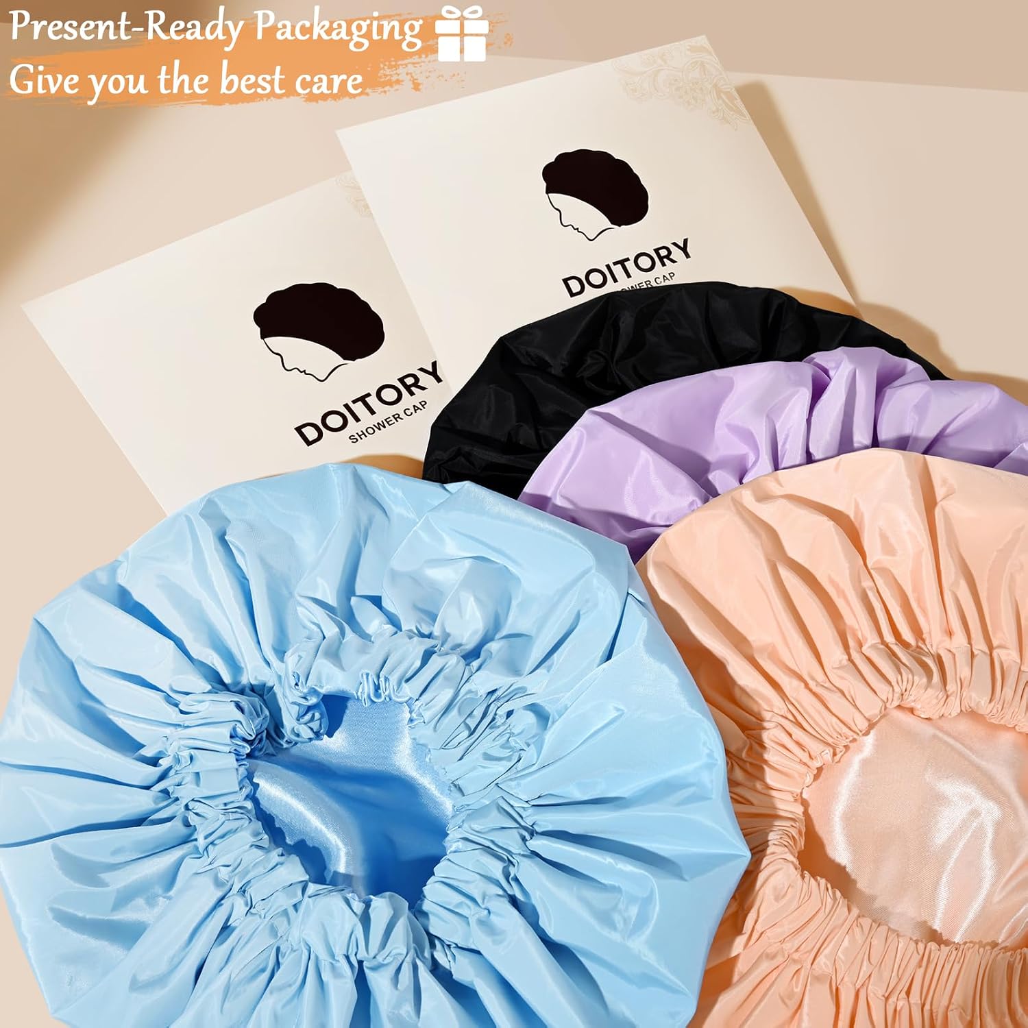 Thumbnail 6 de Doitory Satin Lined Shower Cap for Women – Reusable, Waterproof, Large Size