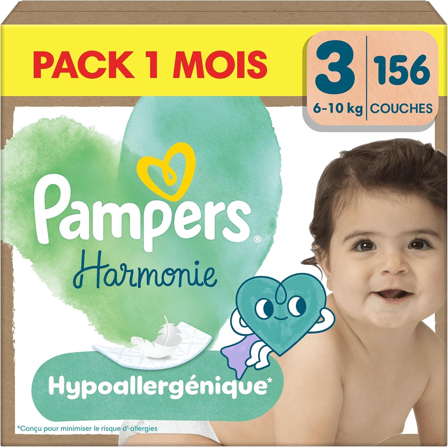 Detalle de Pampers Harmonie Couches Édition Limitée Taille 3 – 156 Couches 6 kg–10 kg