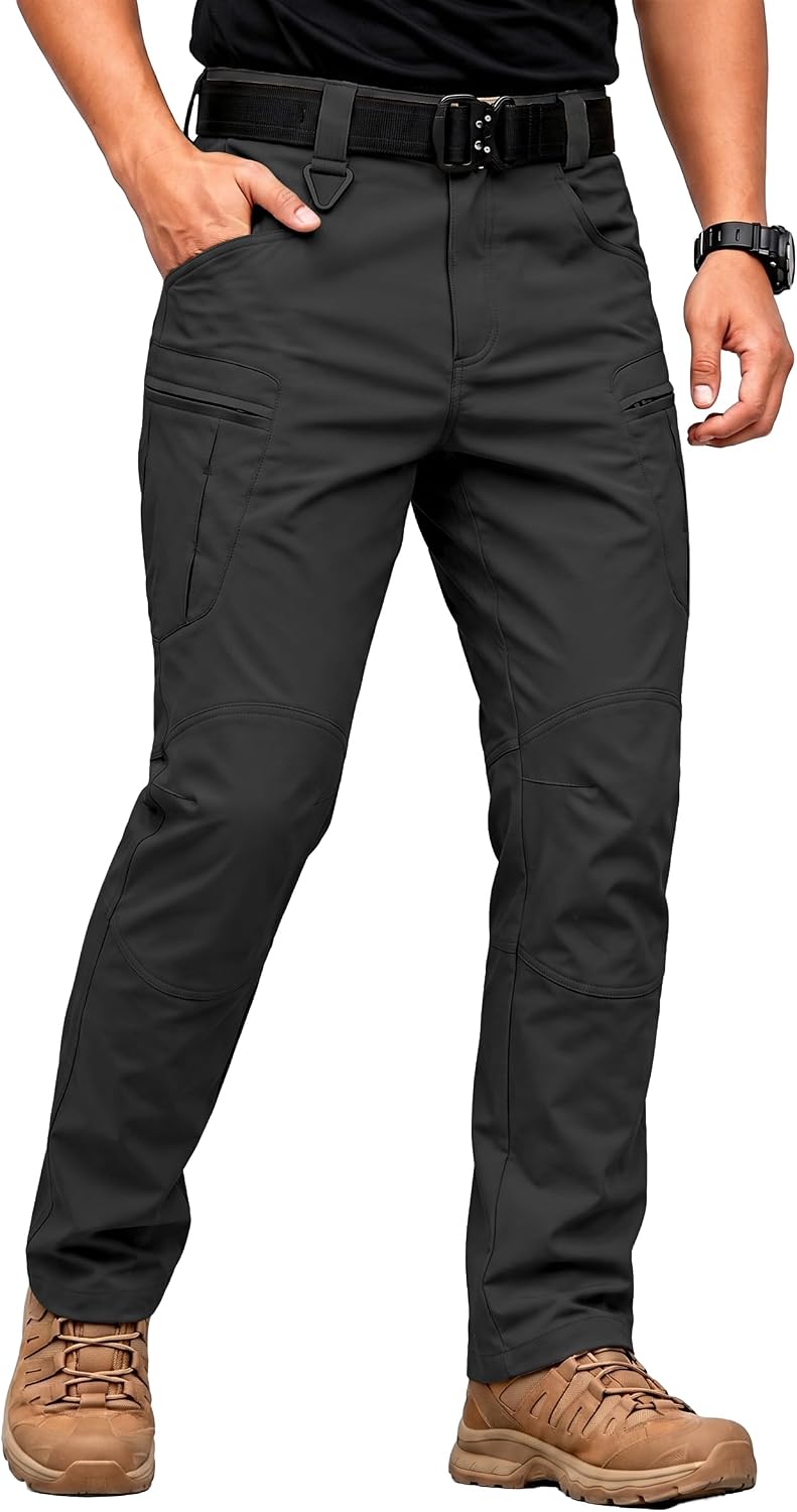 Detalle de Pillxter Men's Stretch Tactical Cargo Pants, 4-Way Stretch, Water-Resistant, 6 Pockets
