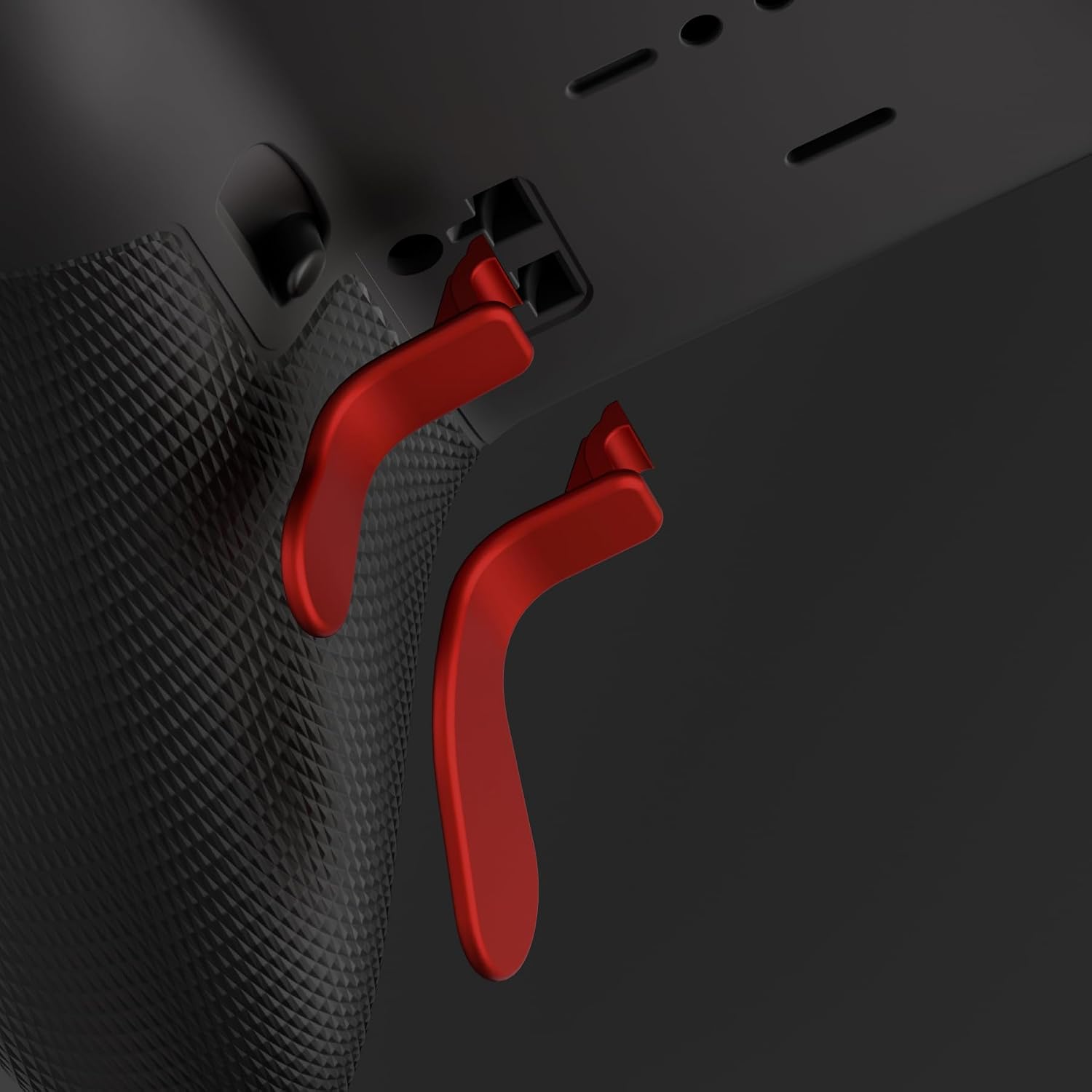 Detalle de eXtremeRate Metallic Scarlet Red stainless steel hair trigger paddles (4 pcs) for Xbox Elite controllers