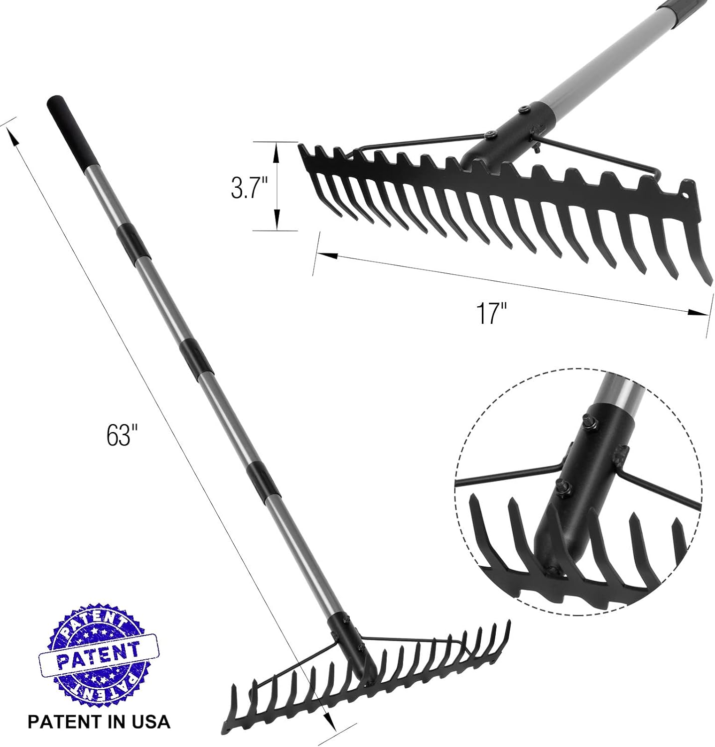 Thumbnail 1 de Walensee 165cm Heavy Duty Garden Rake