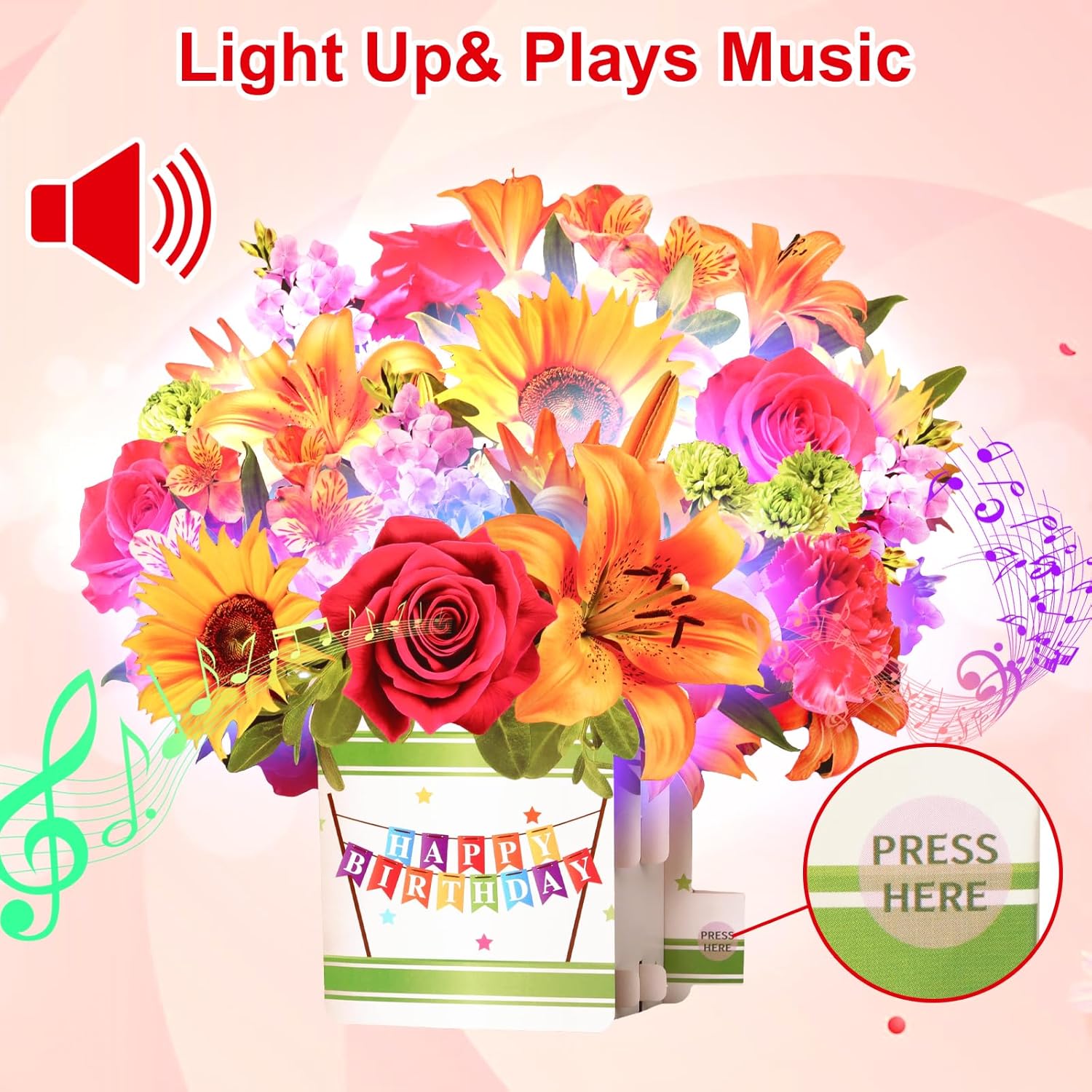 Thumbnail 1 de Birthday Cards: 10-Inch Forever Sunflower Bouquet Music Card