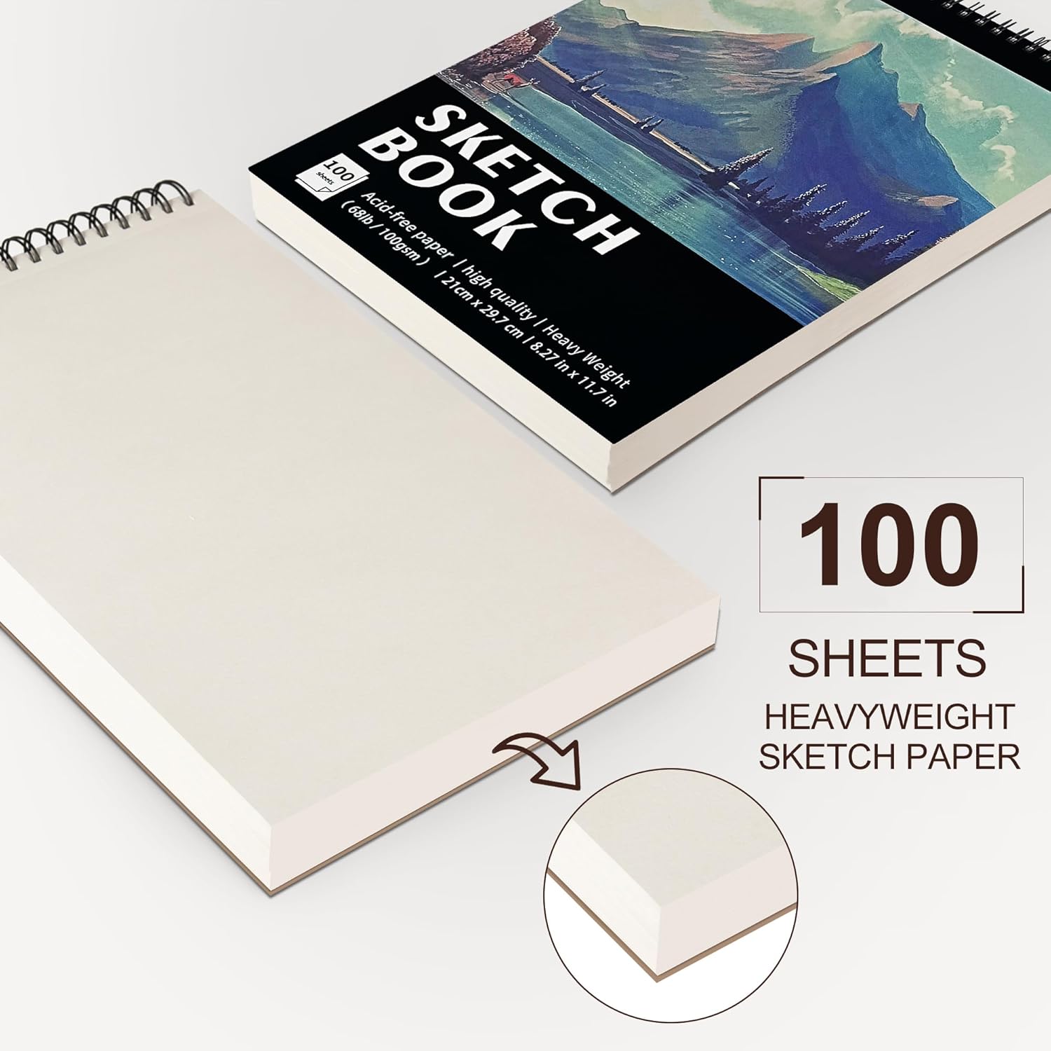 Thumbnail 3 de KINSPORY Album da Disegno A4 100 fogli, carta schizzo 🎨