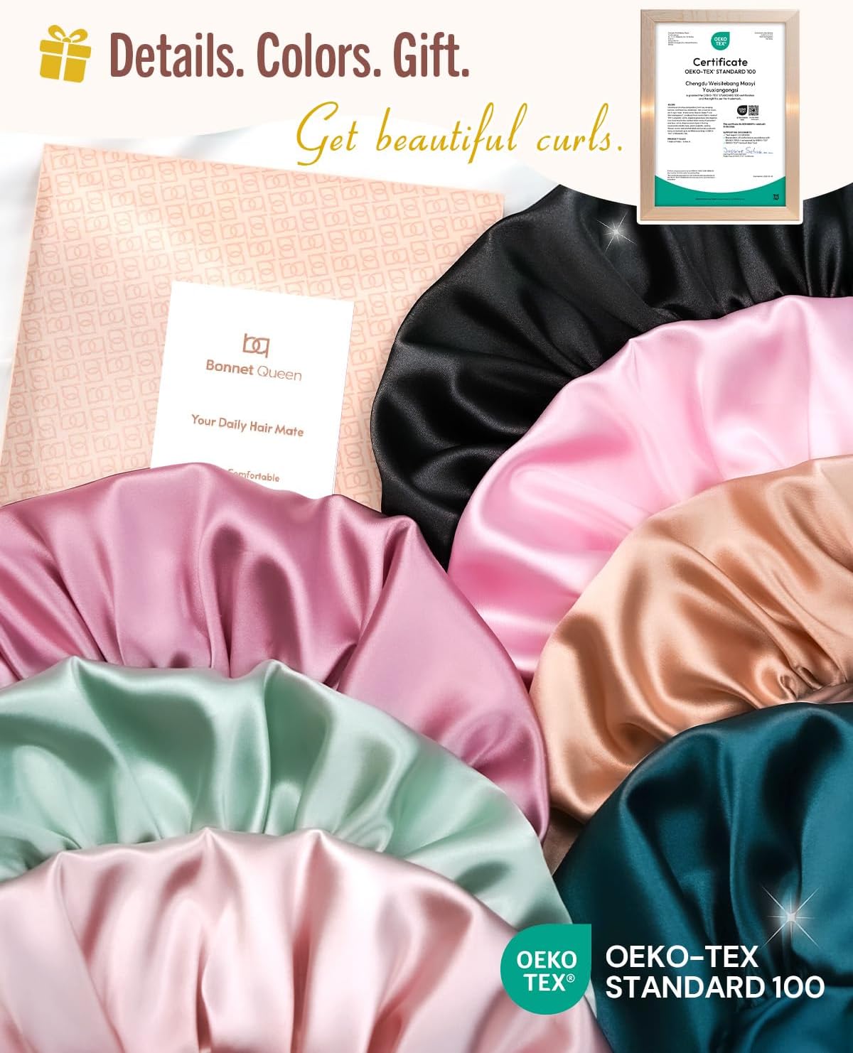 Thumbnail 6 de BONNET QUEEN Seidenhaube zum Schlafen – Satin Schlafhaube mit breitem Elastikband