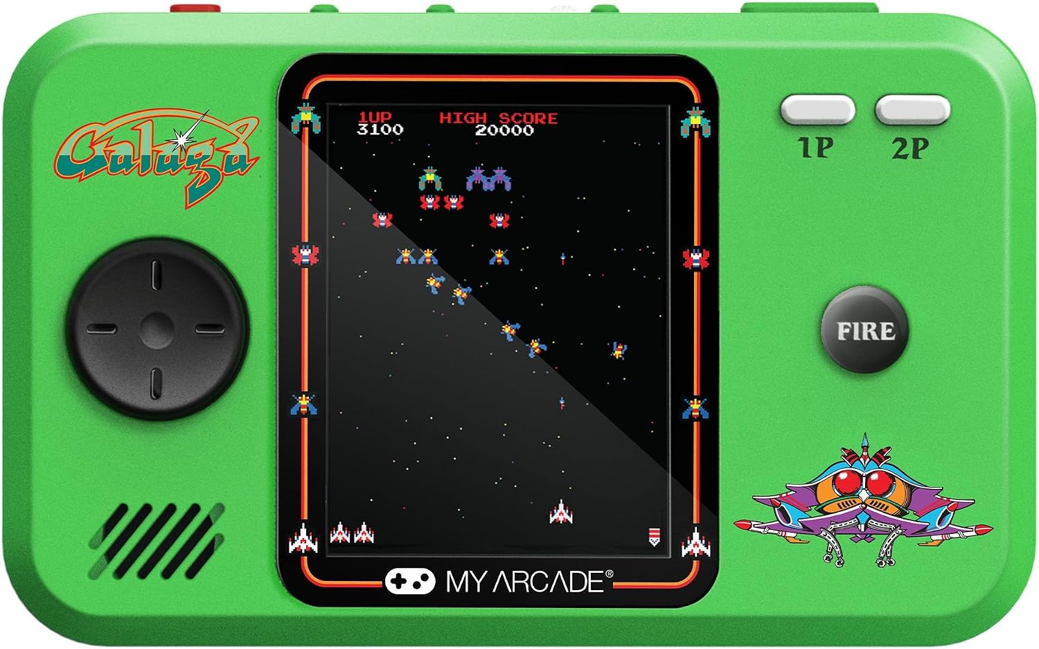 Detalle de MY ARCADE Pocket Player PRO – konsola kieszonkowa Galaga i Galaxian, ekran 2,7 cala