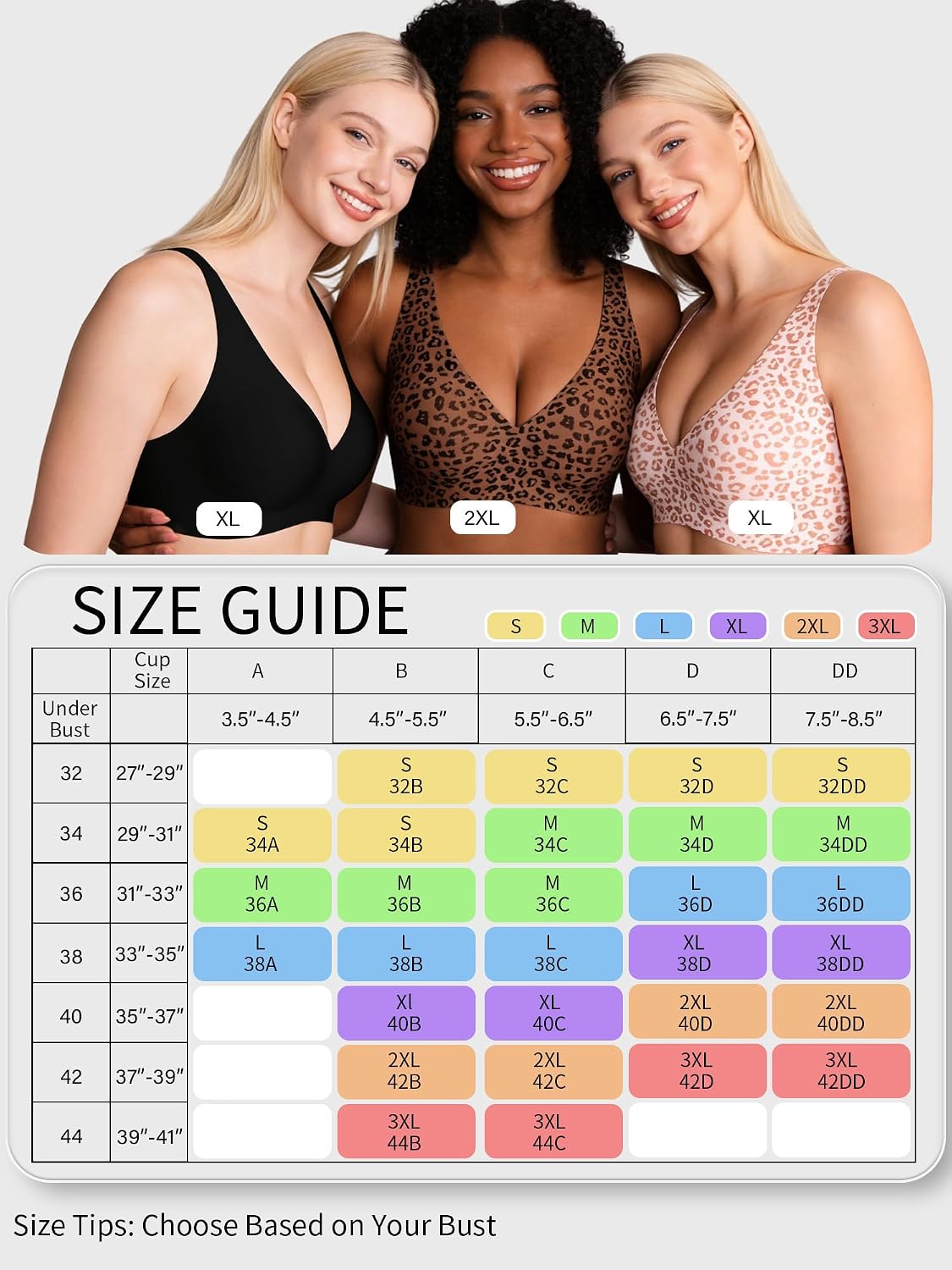 Detalle 2 de ViShawtek Jelly Bras for Women: Wireless Gel Plunge Bralette with Seamless Comfort