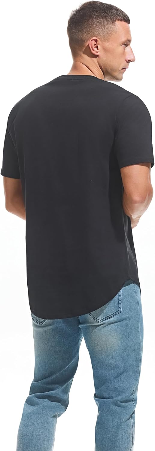 Thumbnail 1 de VEIISAR Herren T-Shirt aus 100% Baumwolle – Heavy Duty Preshrunk Longline