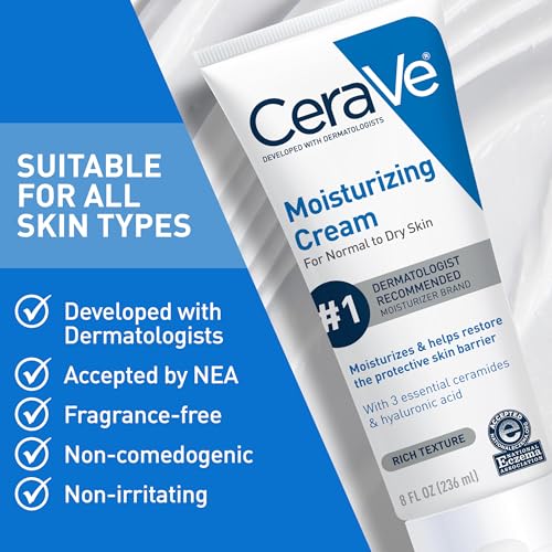 Detalle 2 de CeraVe Moisturizing Cream: Face & Body Moisturizer for Dry Skin, 19oz