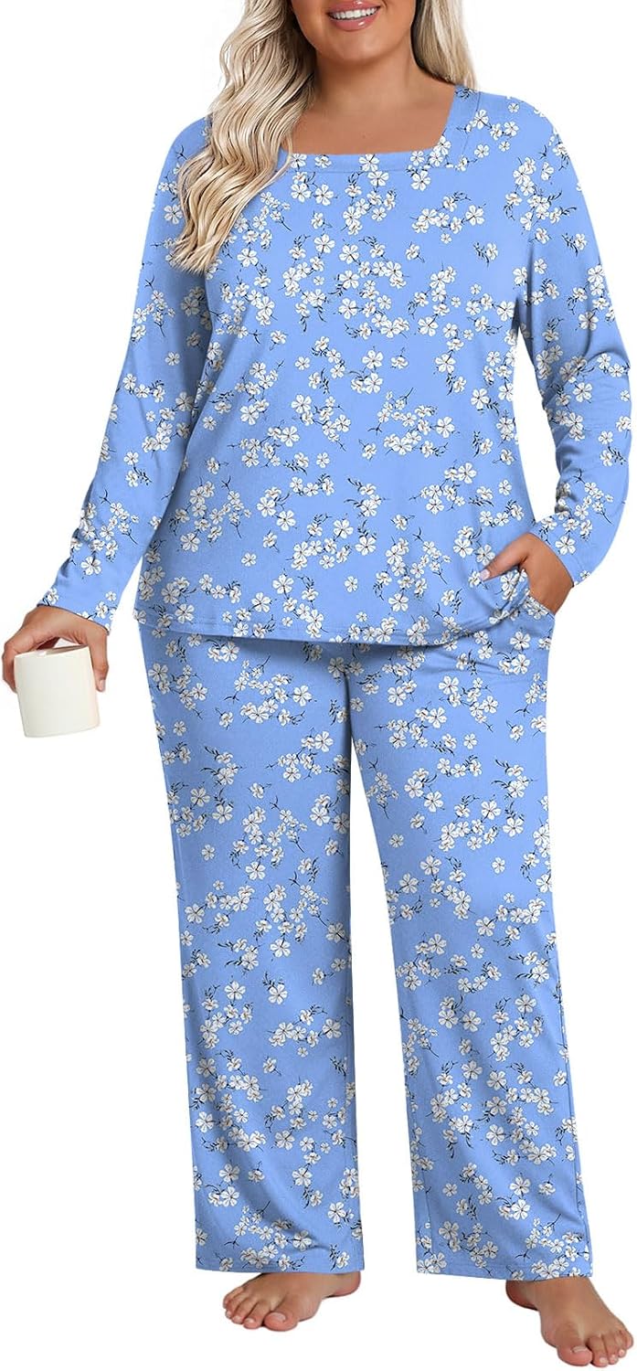 Thumbnail 6 de HOTGIFT Plus-Size Pajama Set, 95% Rayon