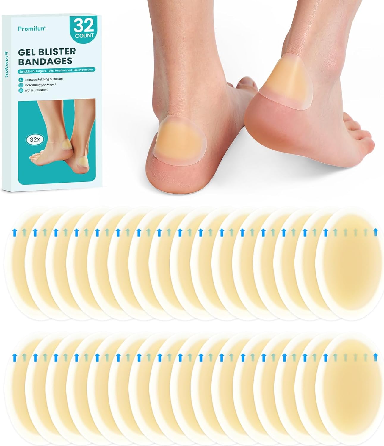 Thumbnail 6 de Promifun Hydrocolloid Gel Blister Bandages 32ct