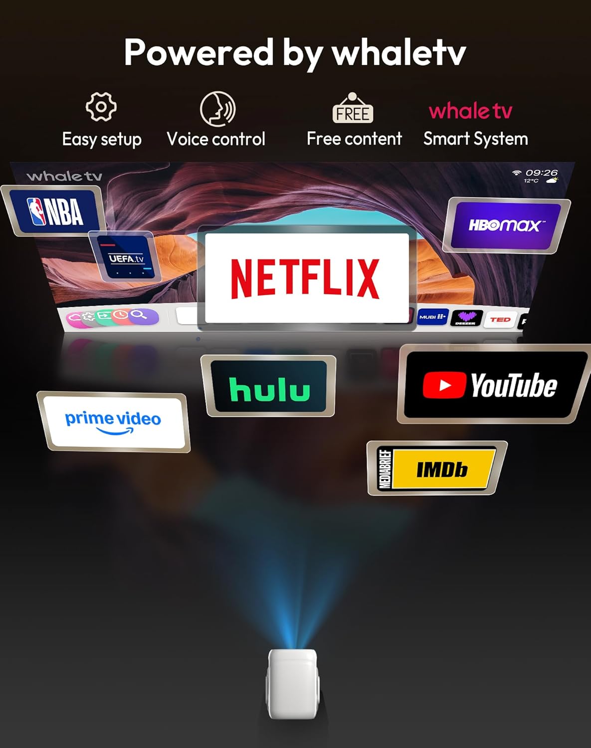 Thumbnail 5 de Xgody Vidéoprojecteur Gimbal N5 : mini vidéoprojecteur WiFi 6, Bluetooth 5.4 et streaming Netflix