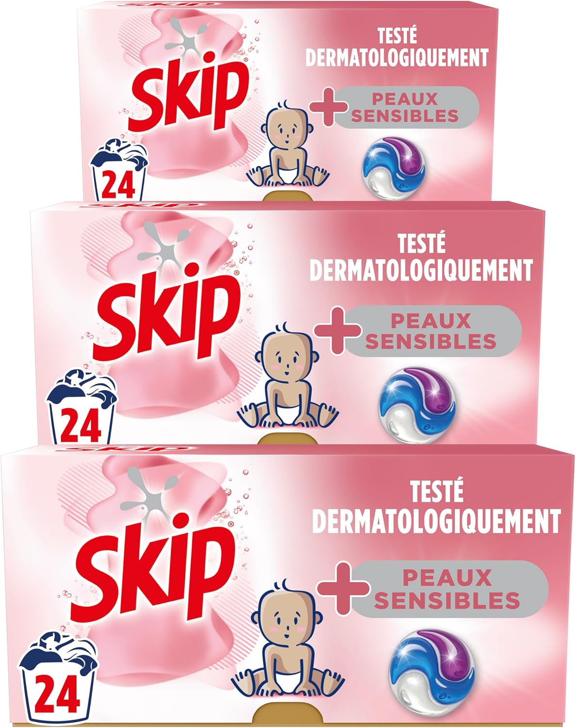 Detalle de SKIP Lessive capsules Peaux sensibles 72 lavages