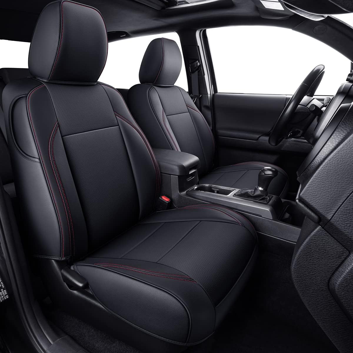 Thumbnail 6 de LUCKYMAN CLUB Tacoma Custom Fit Seat Covers for 2024-2025 Tacoma Crew Cab, Faux Leather – Black