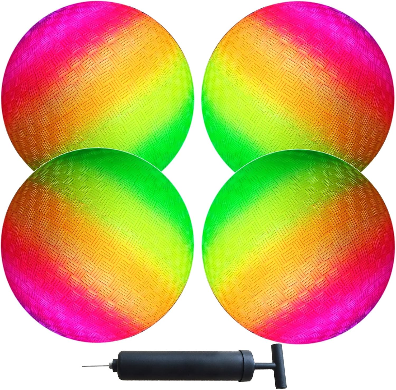 Detalle 2 de AppleRound 8.5-Inch Dodgeball Playground Balls, 4-Pack with Pump and Textured Grip