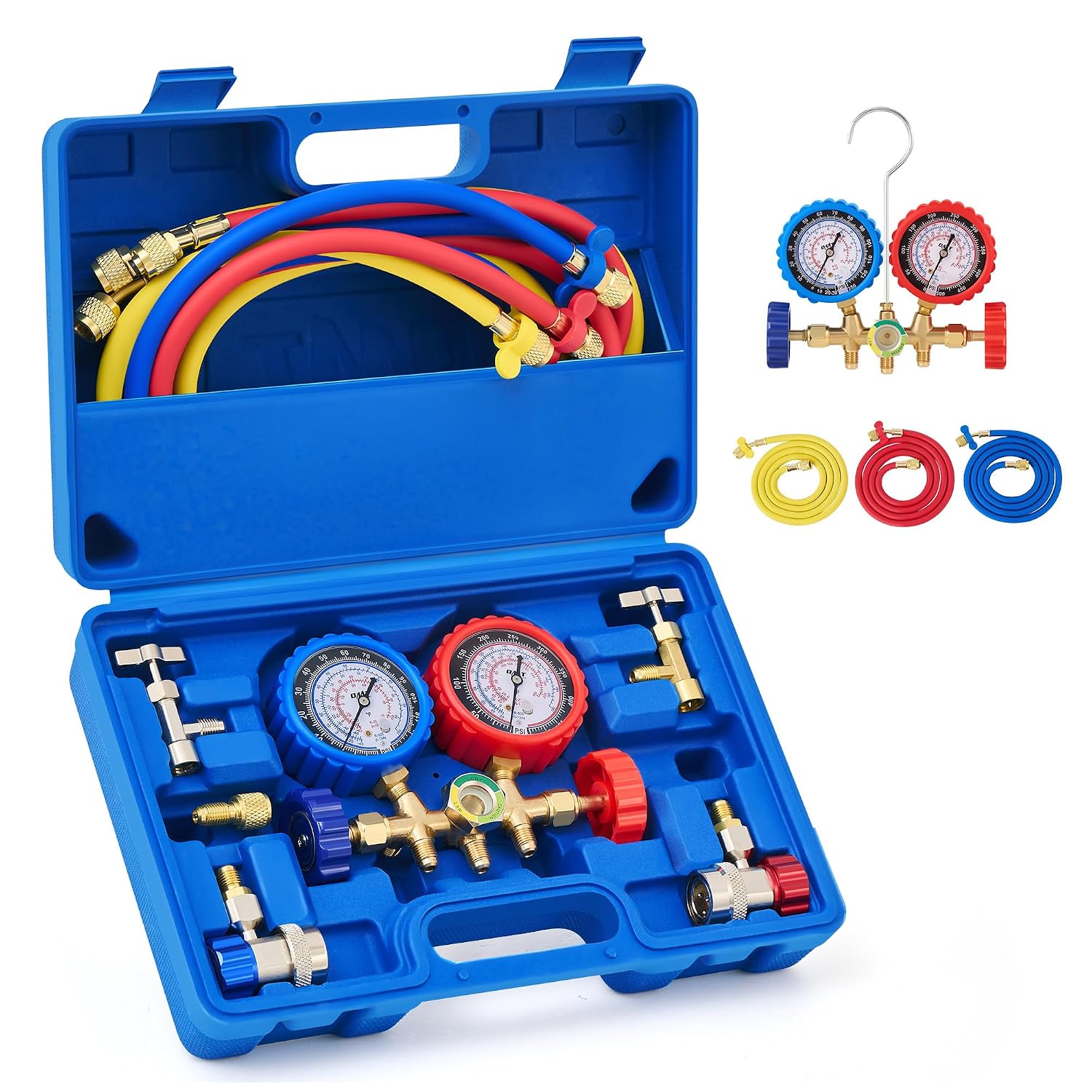 Detalle de Orion Motor Tech AC Gauges: 3-Way Manifold with R134a/R12/R502 Compatibility