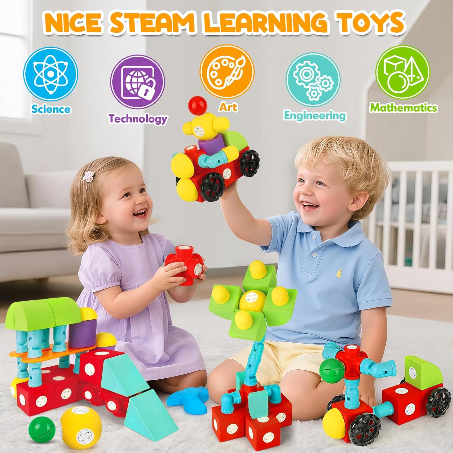 Detalle 2 de Hodurgyi 50 PCS Magnetic Foam Blocks for Kids 🎲