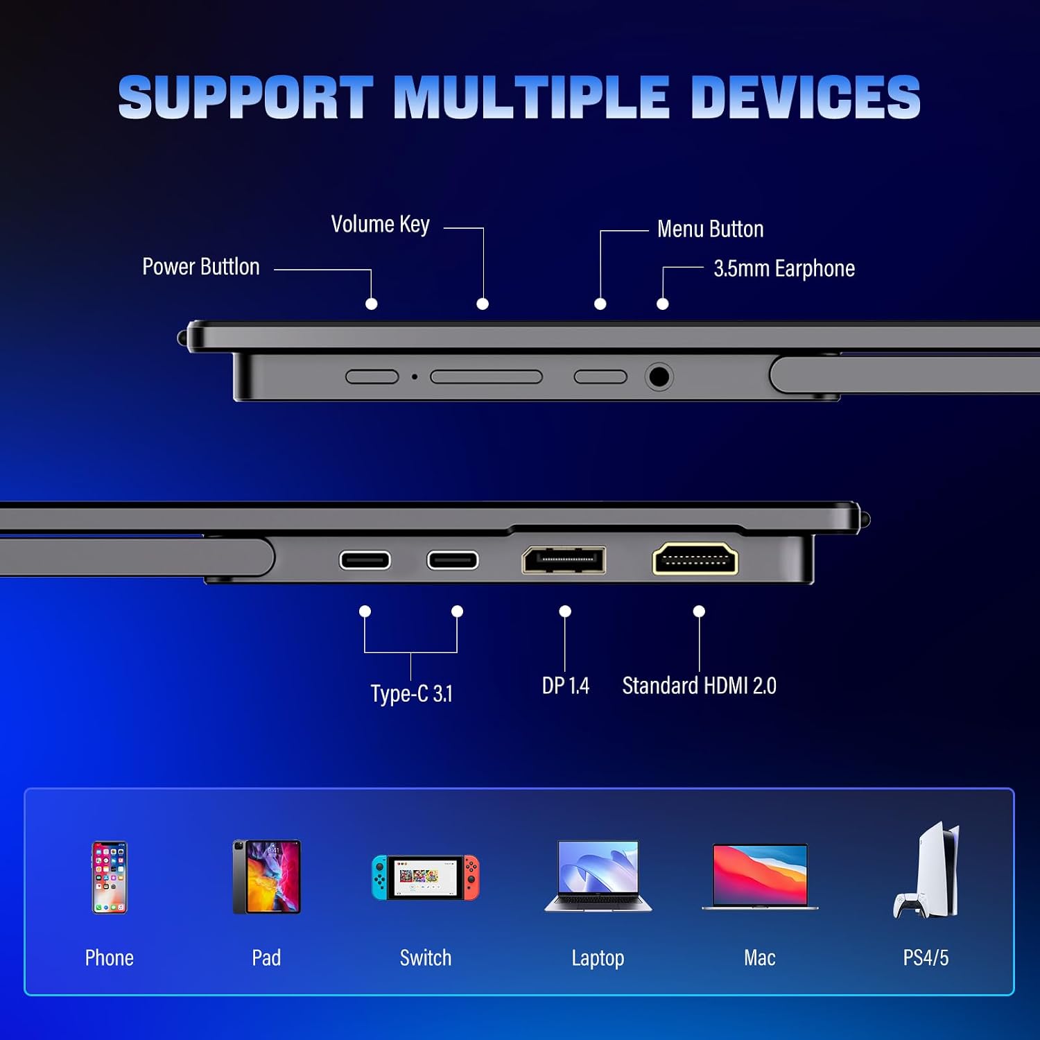 Thumbnail 6 de InnoView 2K Portable Monitor 18.5" (2560x1440 QHD) 120Hz USB-C & HDMI
