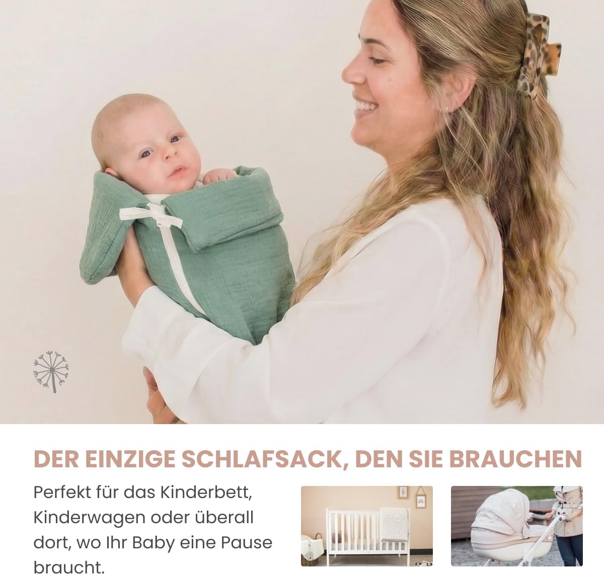 Thumbnail 5 de MIMUSELINA Fußsack Babyschale – Ganzjährig nutzbar für Babys von 0–12 Monaten, Mint