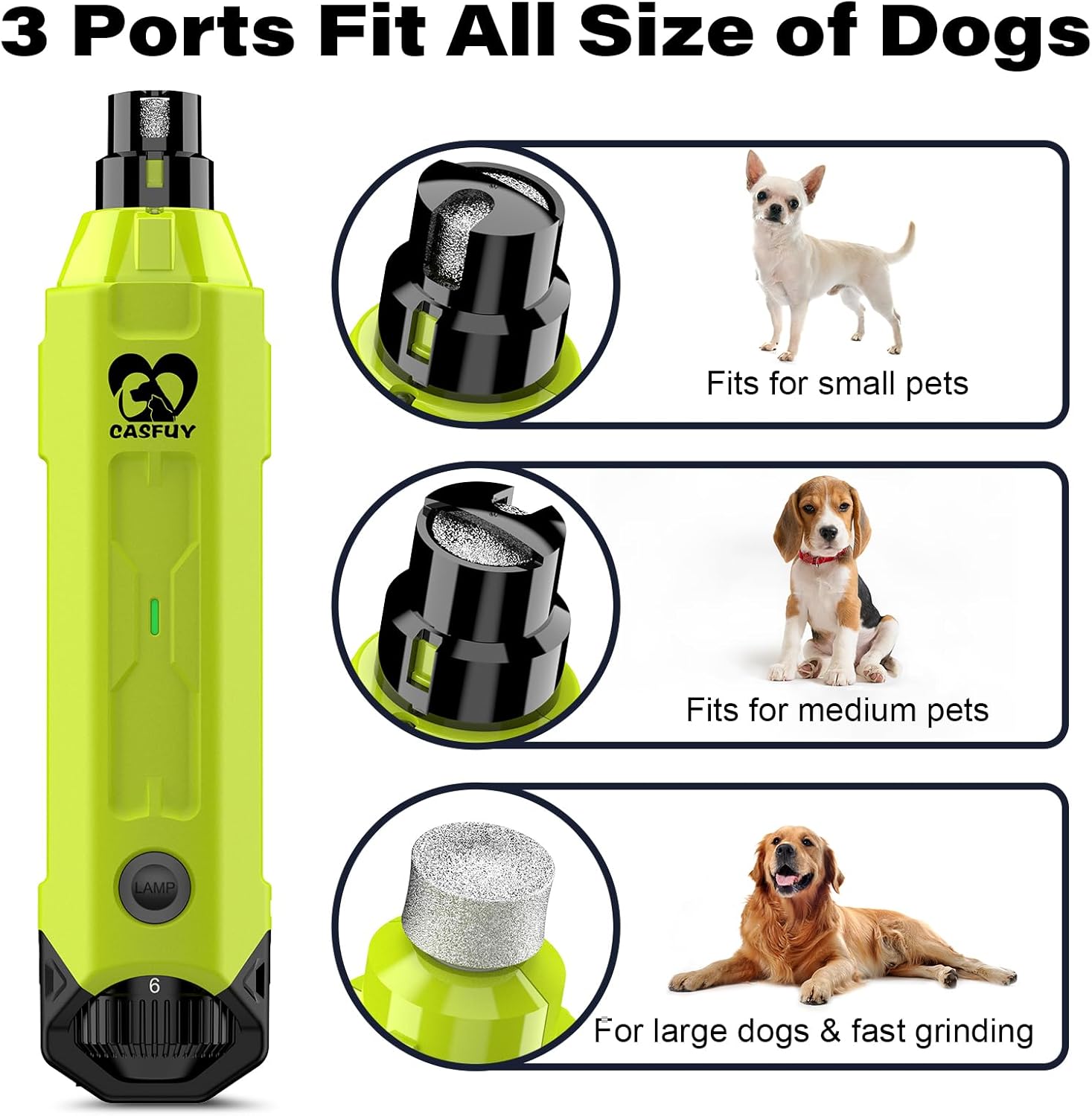 Thumbnail 4 de Casfuy 6-Speed Dog Nail Grinder – Newest Enhanced, Quiet, Rechargeable Electric Nail Trimmer