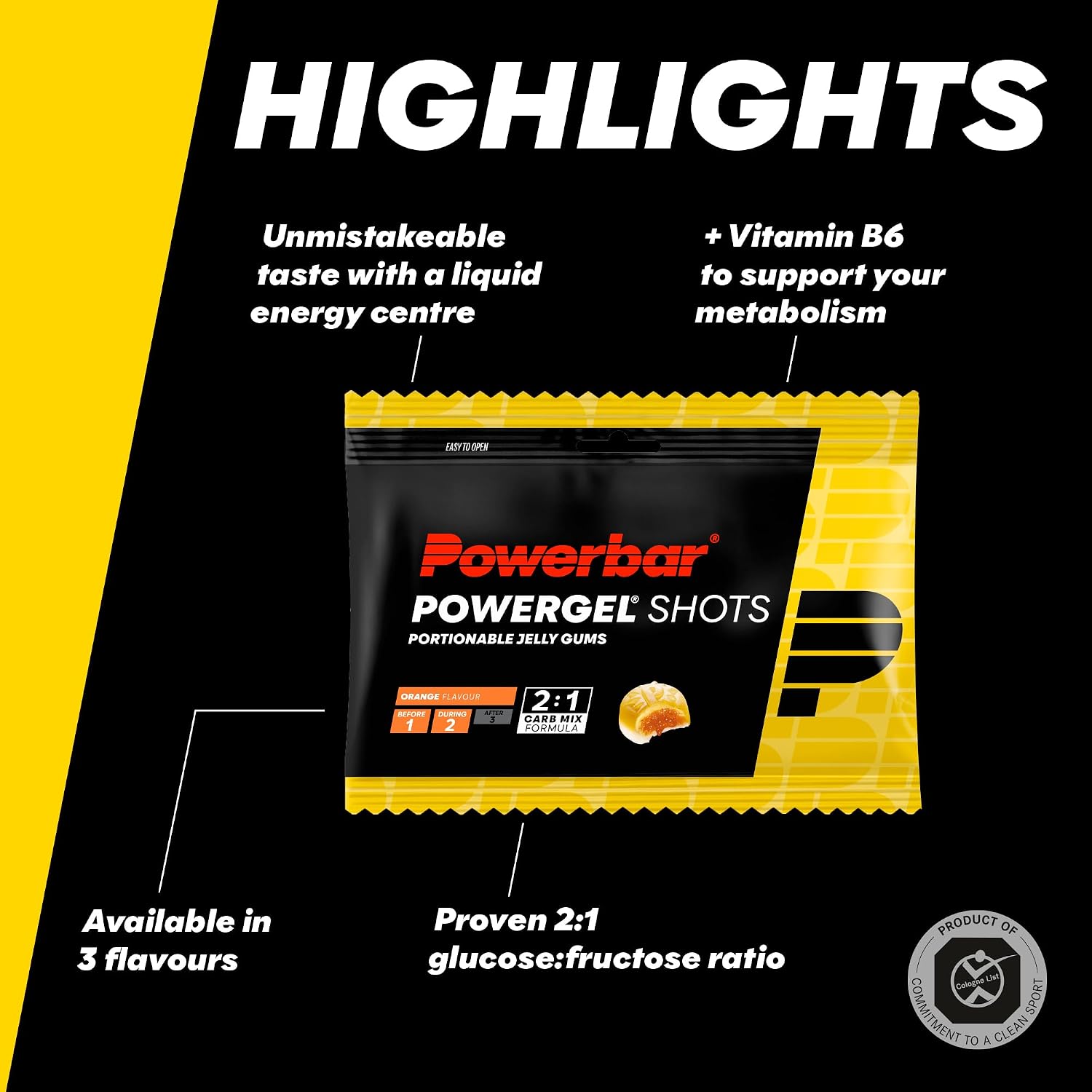 Detalle 2 de Powerbar PowerGel Shots Orange (24x60g) – Energy & Endurance for Training and Racing