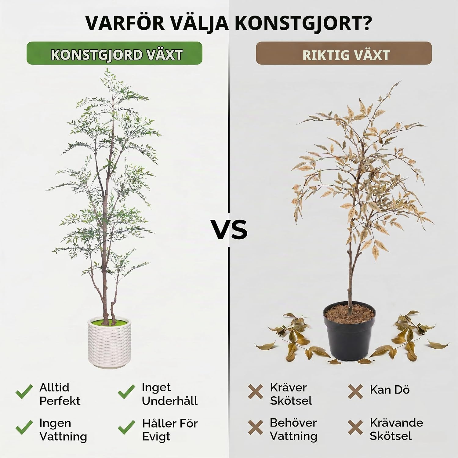 Thumbnail 6 de ZKIODV Nandi-I21-Grün konstgjort prydnadsträd, 210 cm med gröna blad