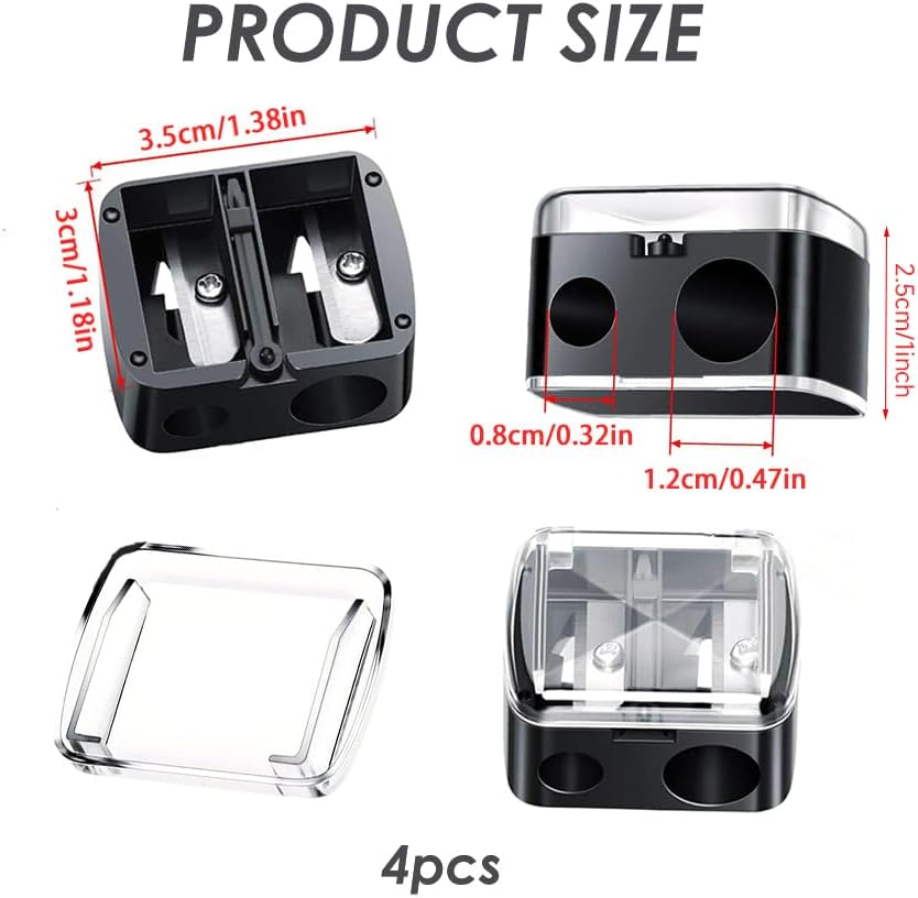 Detalle 2 de Lomvarith 4PCS Makeup Sharpener Set for Precision Eyeliner & Lip Liner