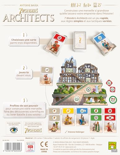 Detalle de Asmodee - 7 Wonders Architects : Joue en famille, bâtissez une merveille en 7 régions