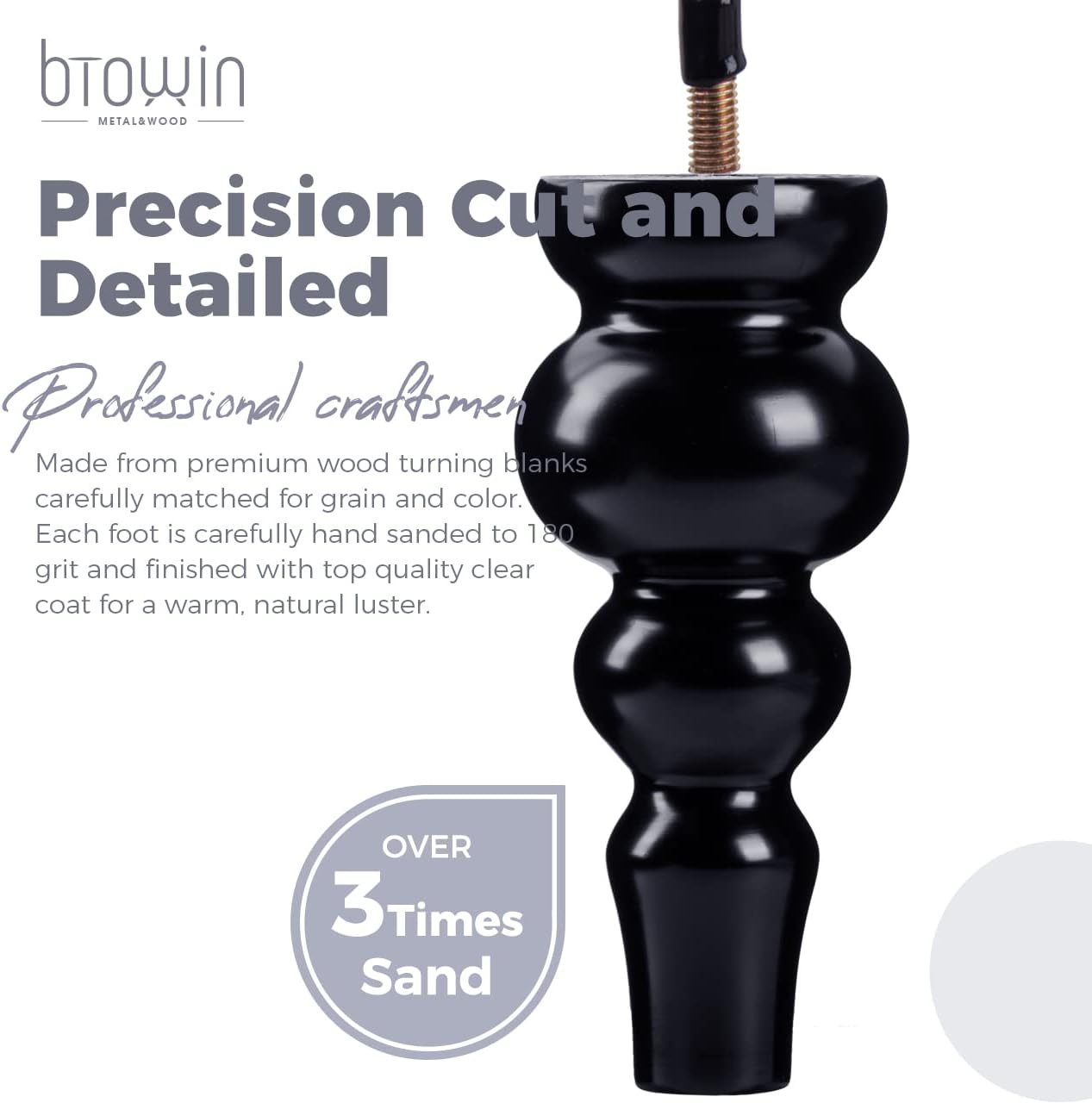 Detalle de Btowin Wooden Furniture Legs, 9 Inch