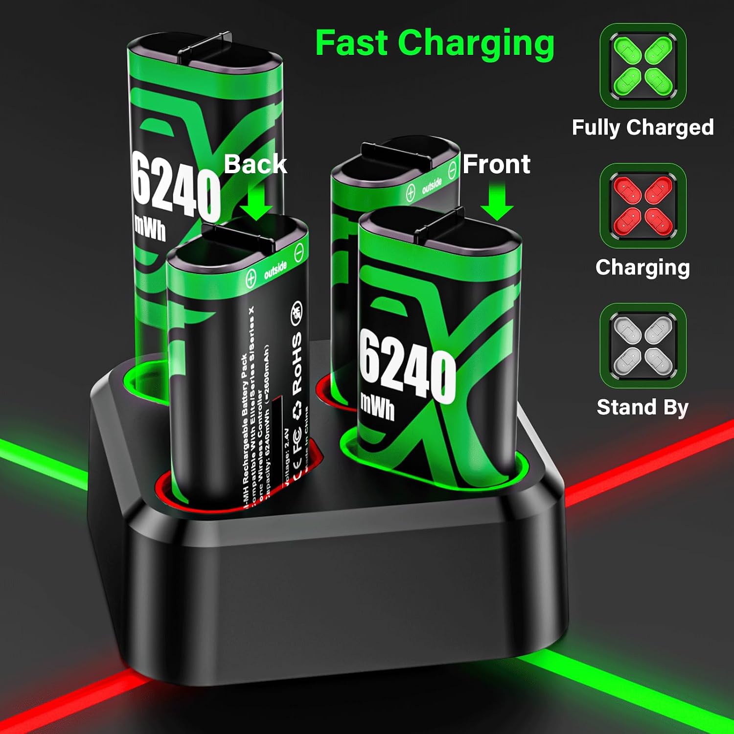 Thumbnail 3 de ZRZLMVP Xbox Controller Battery Pack 4x6240mWh