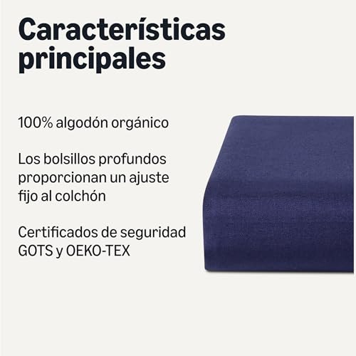 Detalle 2 de Amazon Basics Housse de drap coton bio, 200 x 200 cm