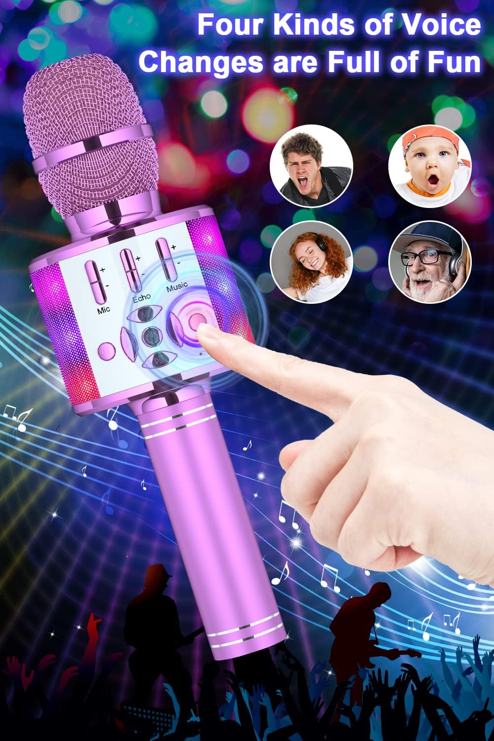 Thumbnail 5 de BONAOK Karaoke Kinder Mikrofon 4‑in‑1 🎤