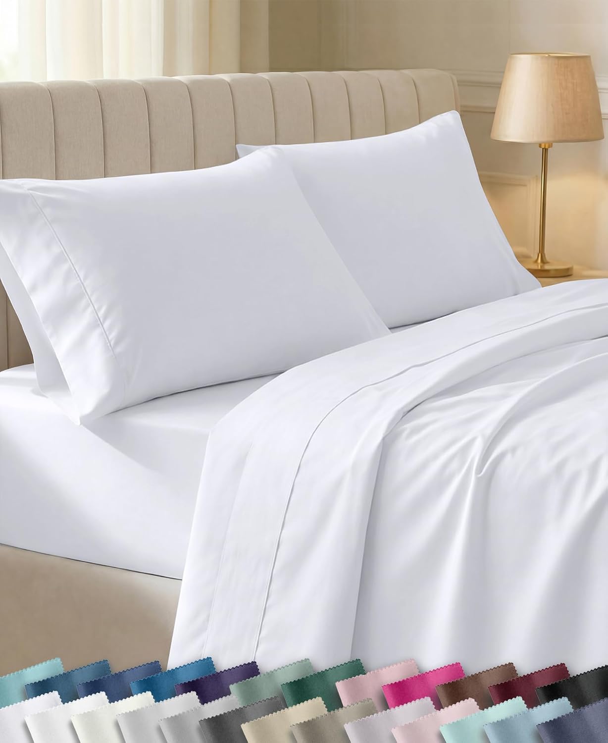Detalle de California Design Den Cotton Bed Sheet Set, 400 Thread Count