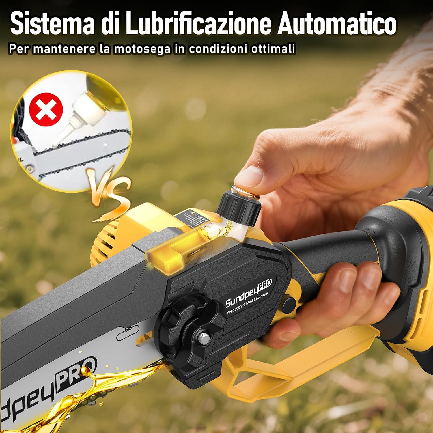 Thumbnail 5 de Mini Motosega a Batteria 8000mAh 8/6 Pollici Brushless – Versatile ed Leggera per Potatura, Taglio Legno e Fai da te