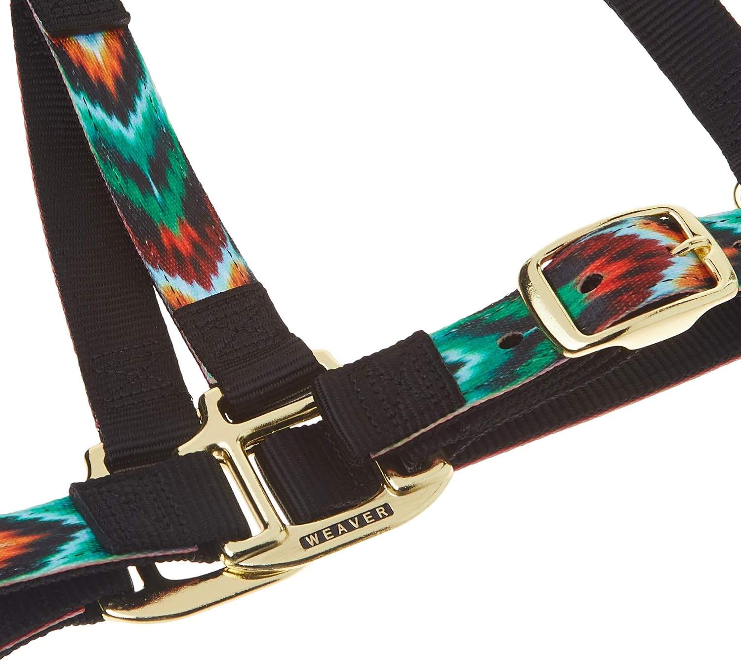 Detalle 2 de Weaver Equine kantar nylonowy Chevron, regulowany, wiązany, czarny/wielokolorowy