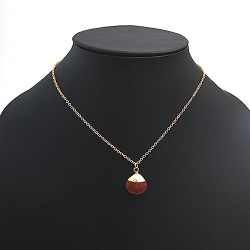 Detalle de Gempires Natural Red Jasper Crystal Pendant, Pear Drop Necklace