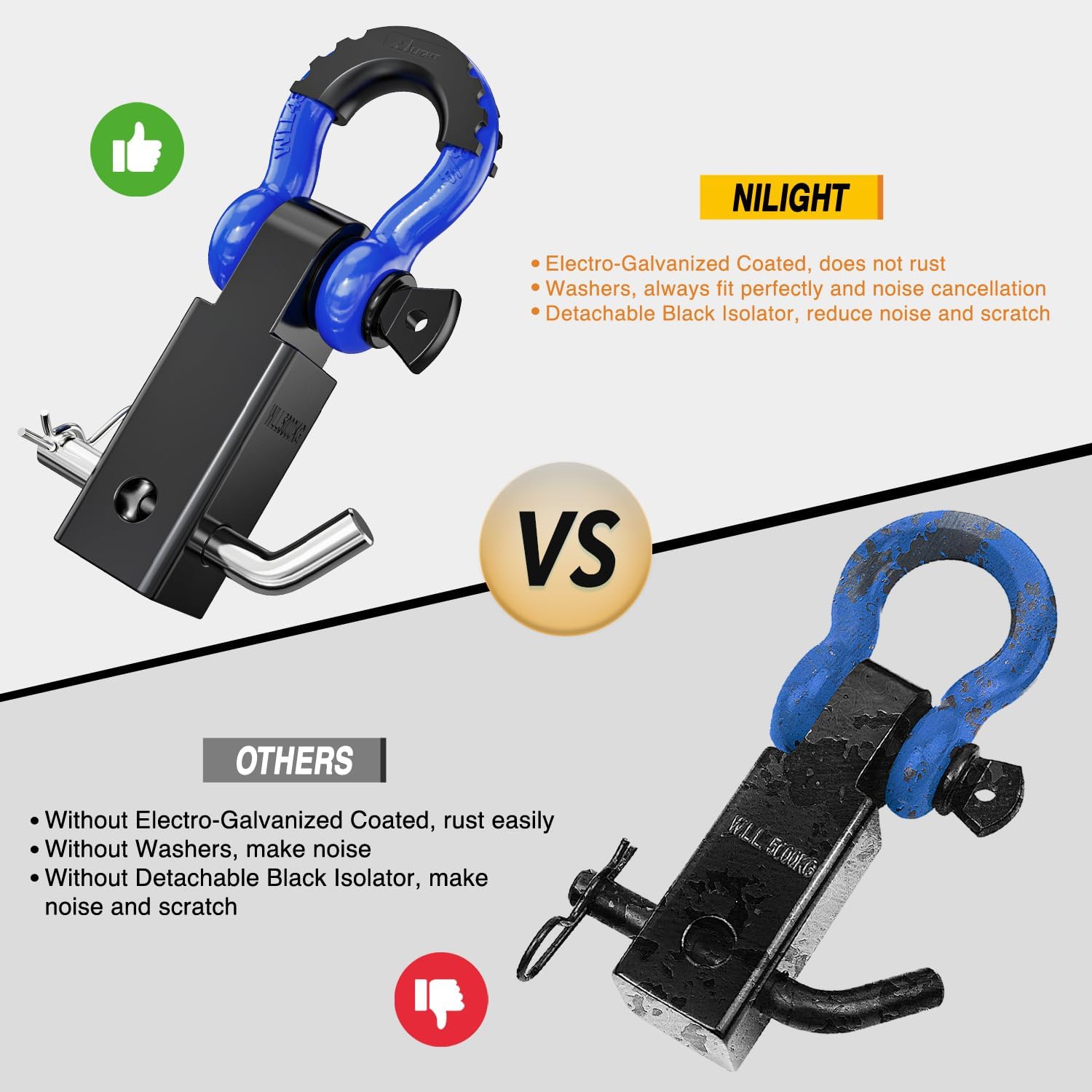 Detalle 1 de Nilight Shackle Hitch Receiver 2-Inch