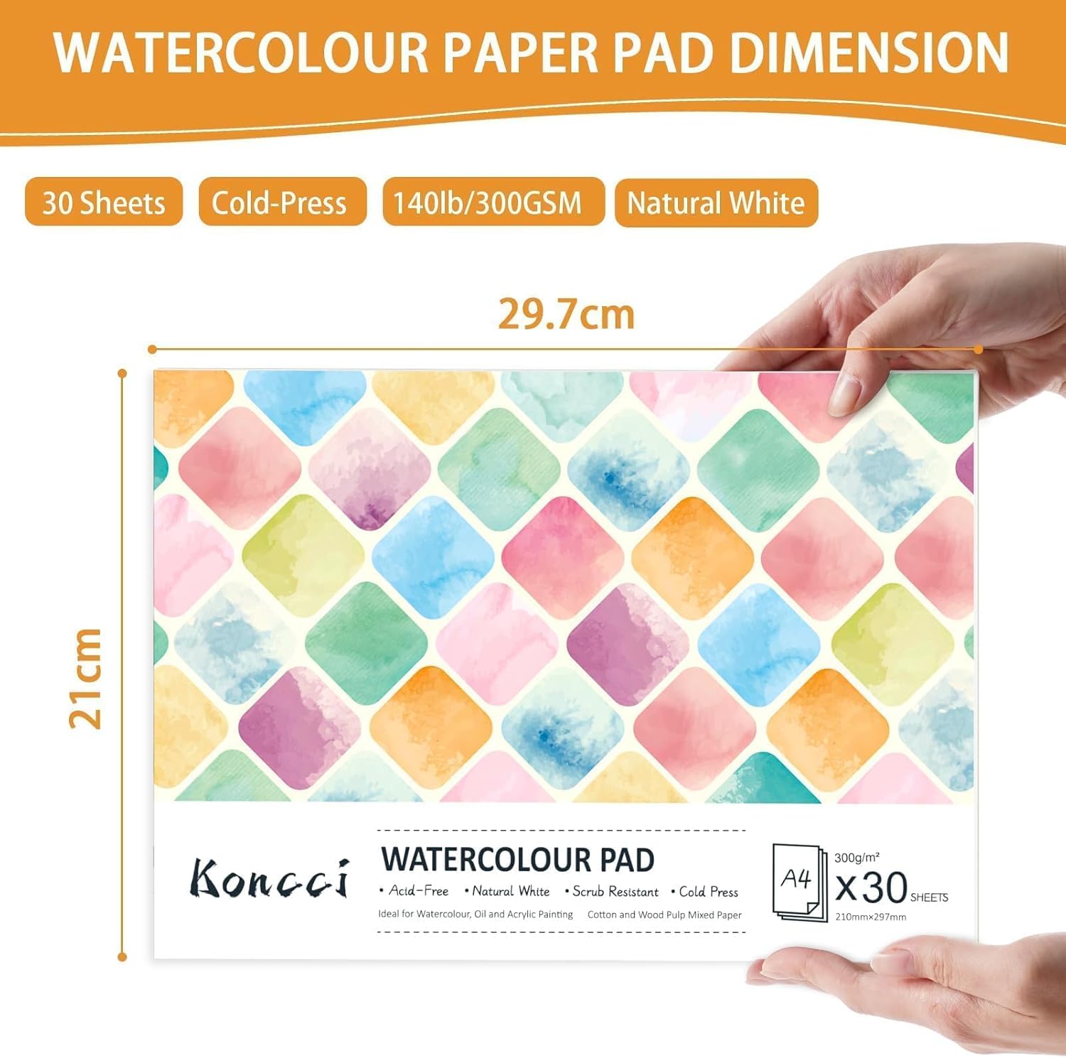 Thumbnail 1 de KONCCI Watercolour Paper Pad A4 300 GSM 🎨