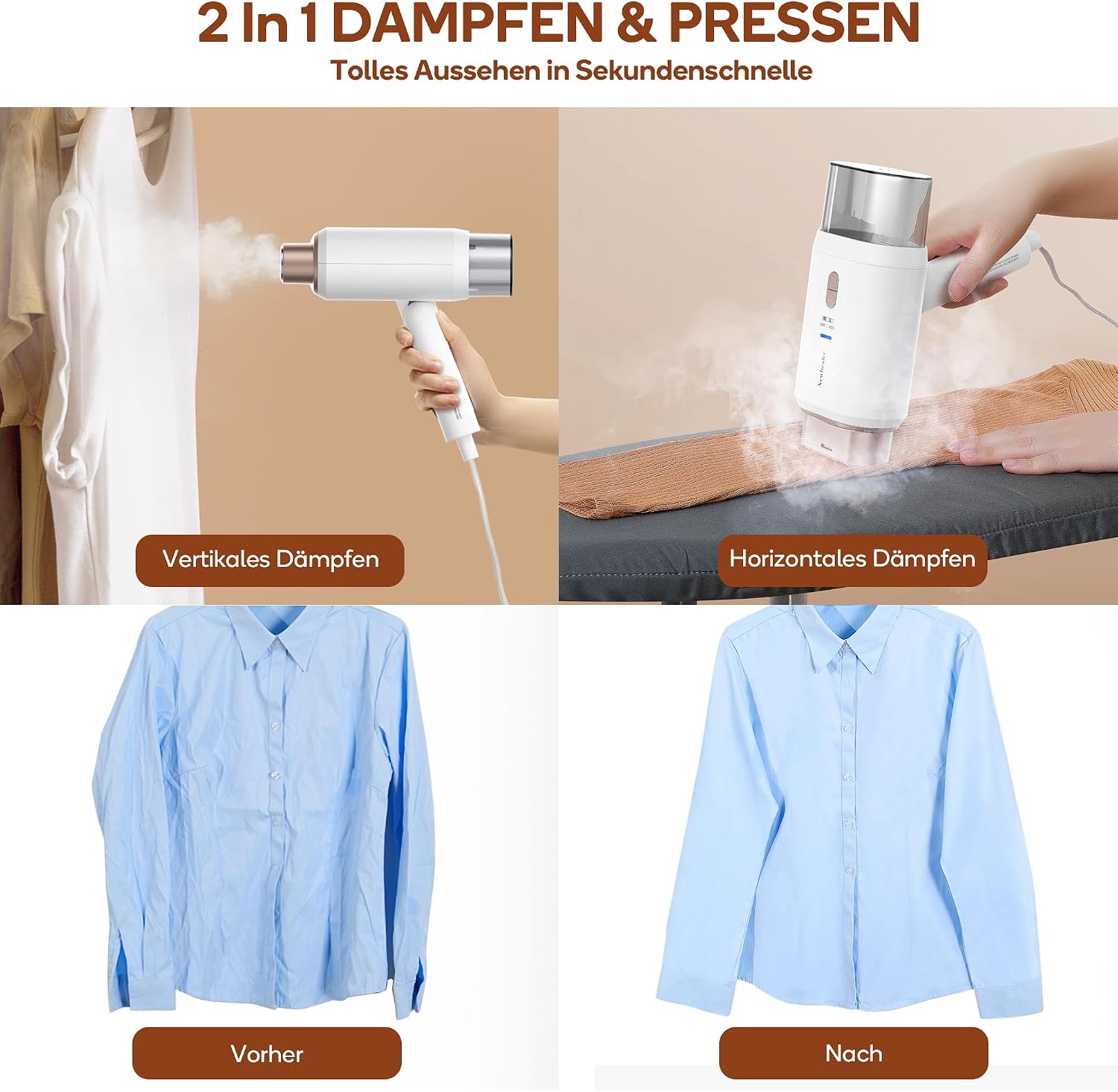 Thumbnail 6 de Newbealer Steamer Reise Dampfglätter 1200W